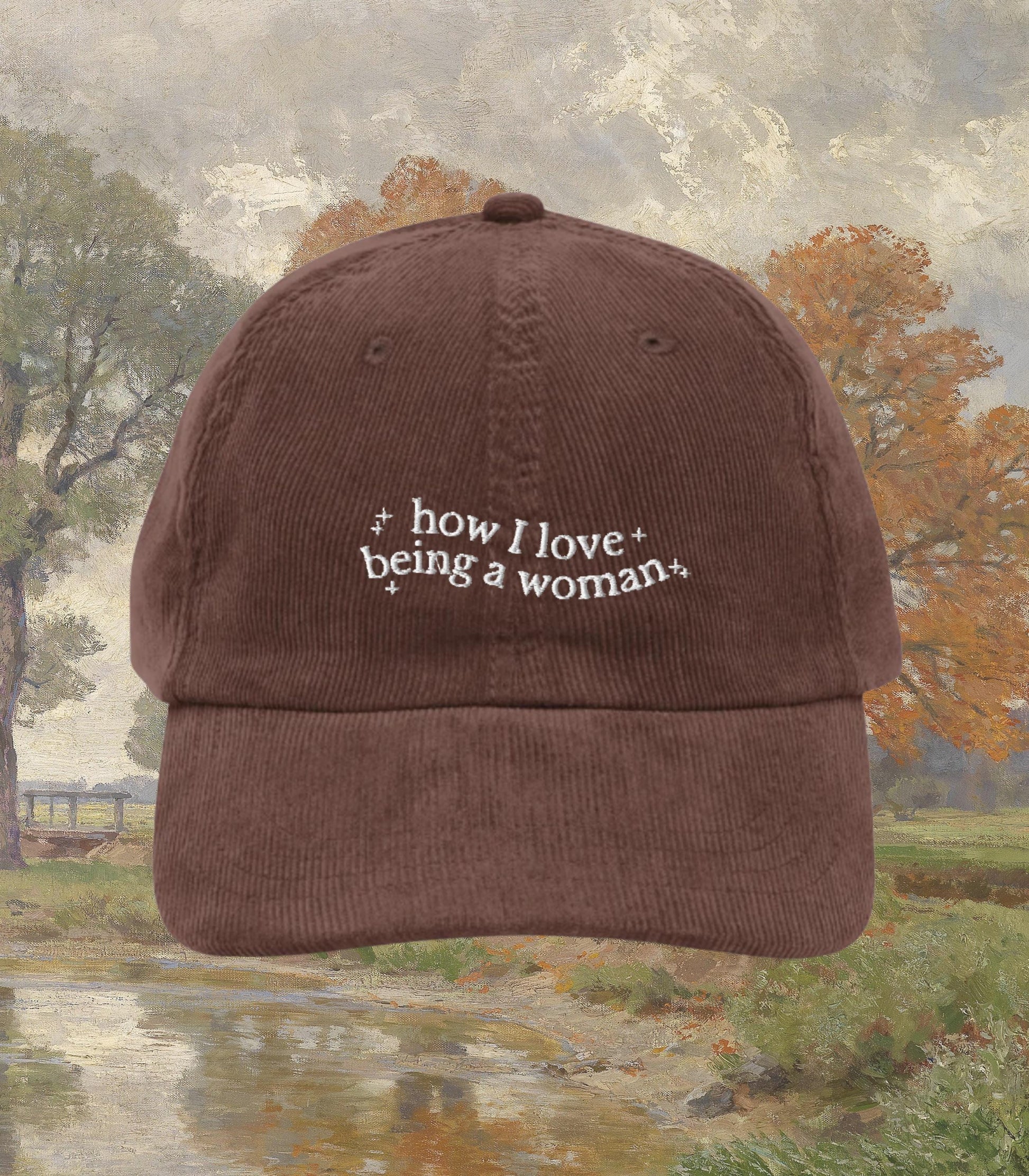 Anne of Green Gables Embroidered Corduroy Dad Hat * how I love being a woman * Anne with an E Book Fandom Merch Gift