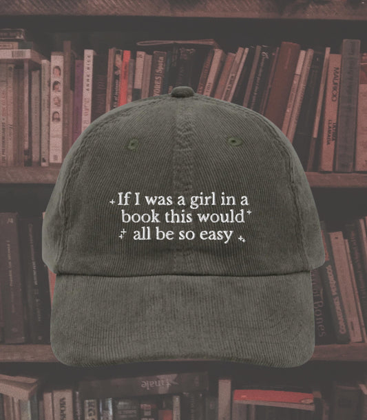 Little Women Girl in a Book Corduroy Embroidered Hat * Cottagecore Aesthetic March Sisters It's No Use Jo Meg Beth Amy Laurie Booktok Merch