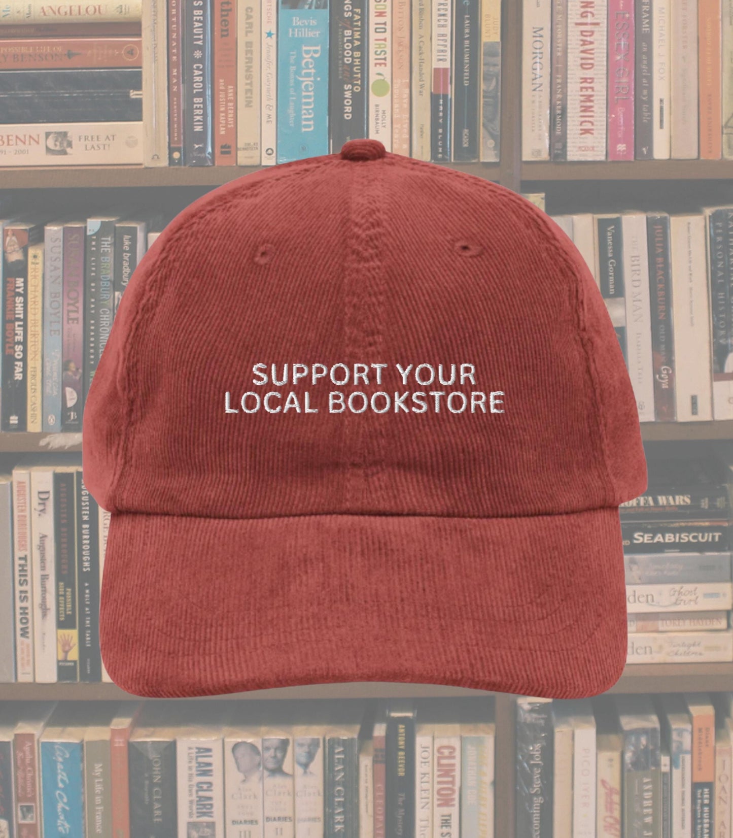 Support Your Local Bookstore Embroidered Corduroy Trucker Dad Hat * Booktok Book Club Lover Gift for Readers Bookworm Born to Read Library