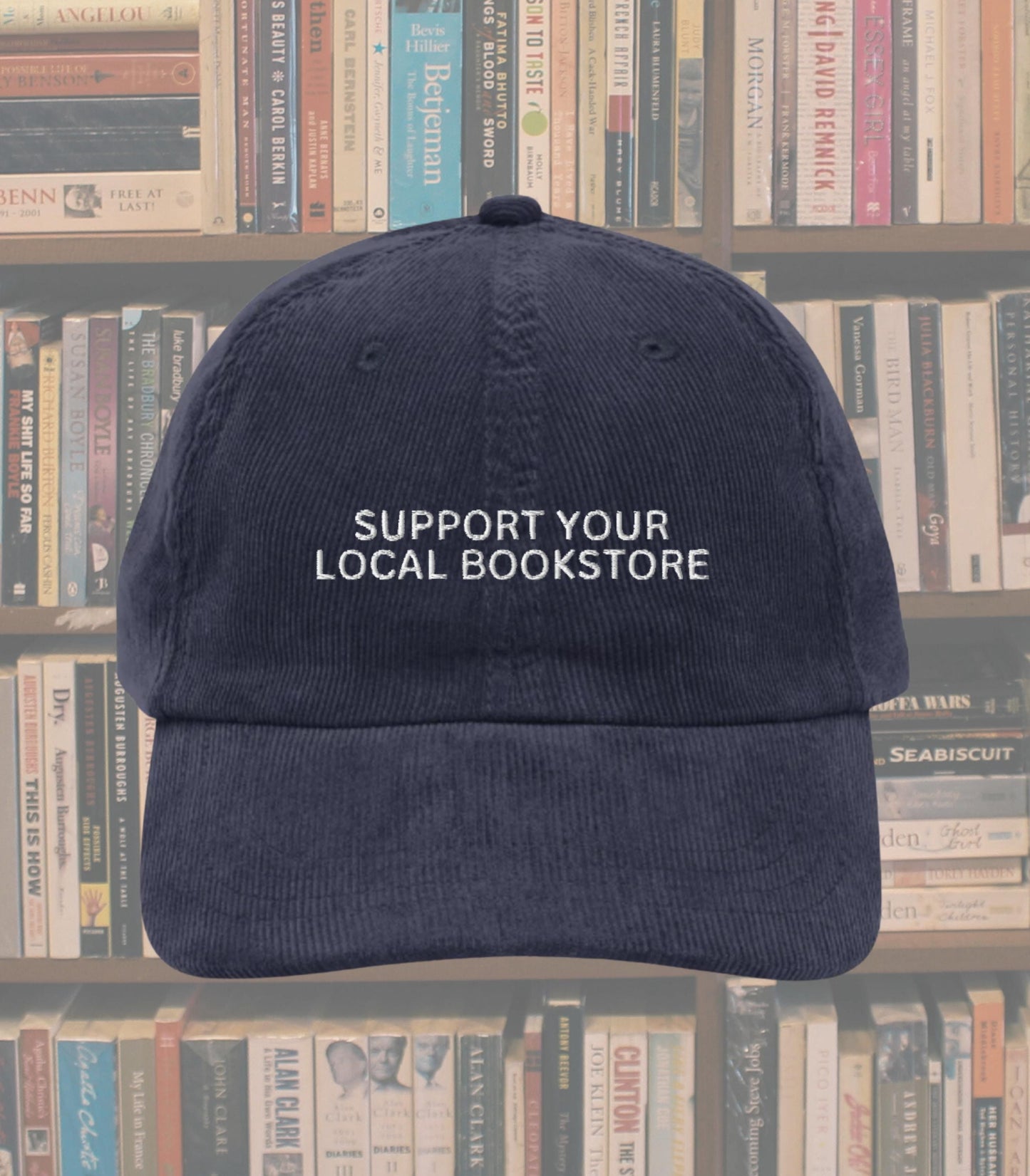 Support Your Local Bookstore Embroidered Corduroy Trucker Dad Hat * Booktok Book Club Lover Gift for Readers Bookworm Born to Read Library