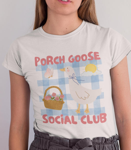 Porch Goose Social Club Y2K Baby Tee * Gotta Go Dress My Silly Goose on the Loose Mama Goose Got Too Silly Trendy Viral Gifts for Her