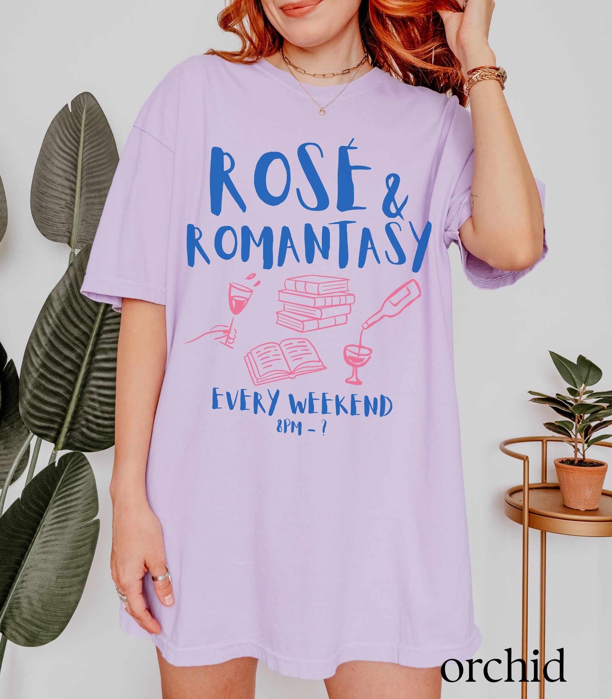 Rose and Romantasy Book Social Club Comfort Colors Shirt * Wine Lover Bookish Things Booktok Booktrovert Literary Fandom Merch Reader Gifts