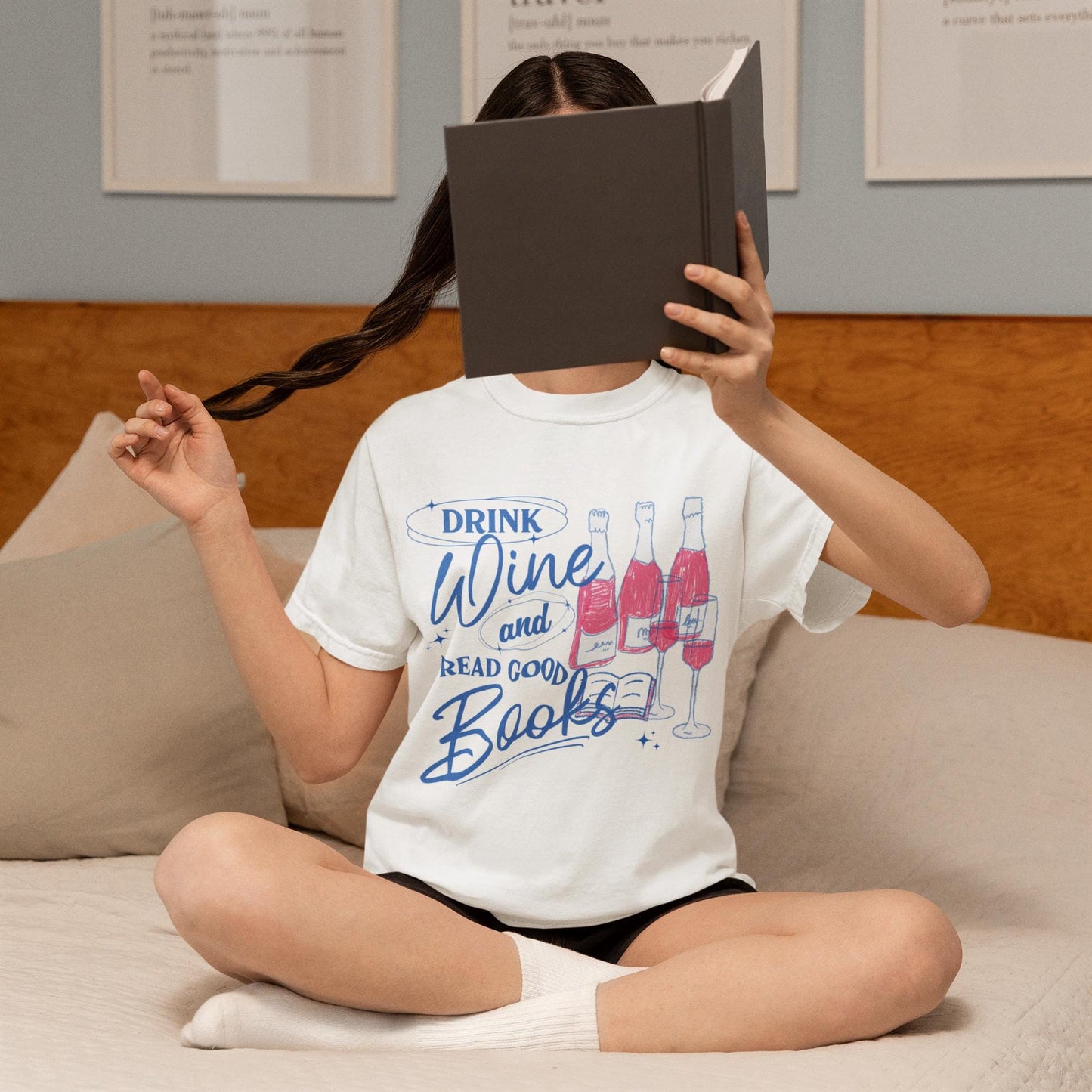Drink Wine and Read Good Books Comfort Colors Tee * Wine Lover Book Club Bookish Bachelorette Literary Bookworm Group Shirt Gift for Readers