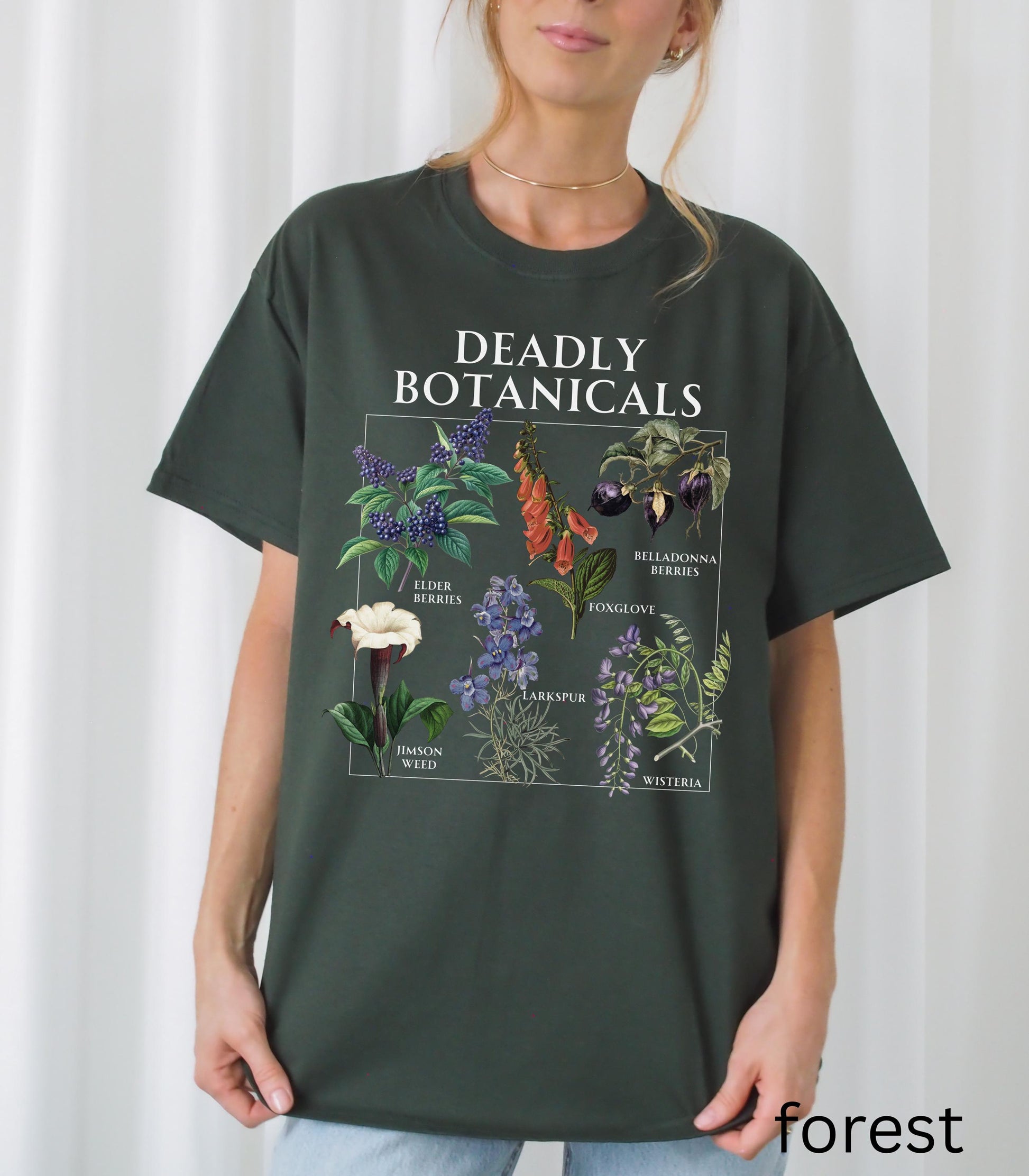 Deadly Botanicals Herbology Tee Shirt Halloween Belladonna Aqua Tofana Poison Garden Salem Spooky Season Witchy Feminist Womens Rights