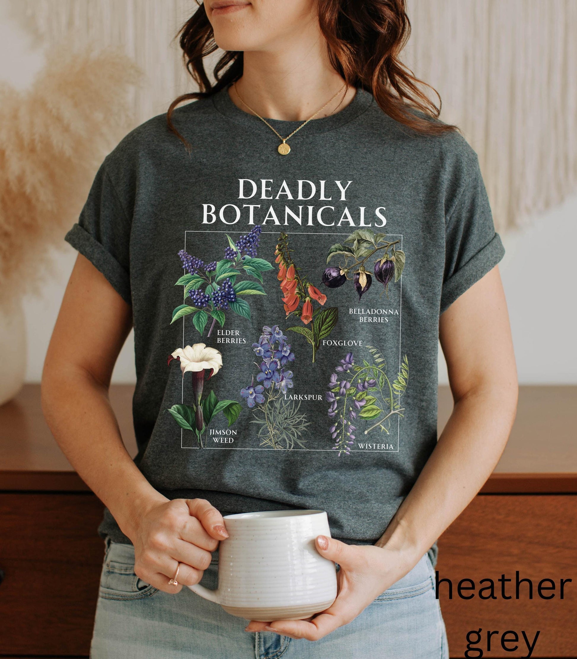 Deadly Botanicals Herbology Tee Shirt Halloween Belladonna Aqua Tofana Poison Garden Salem Spooky Season Witchy Feminist Womens Rights