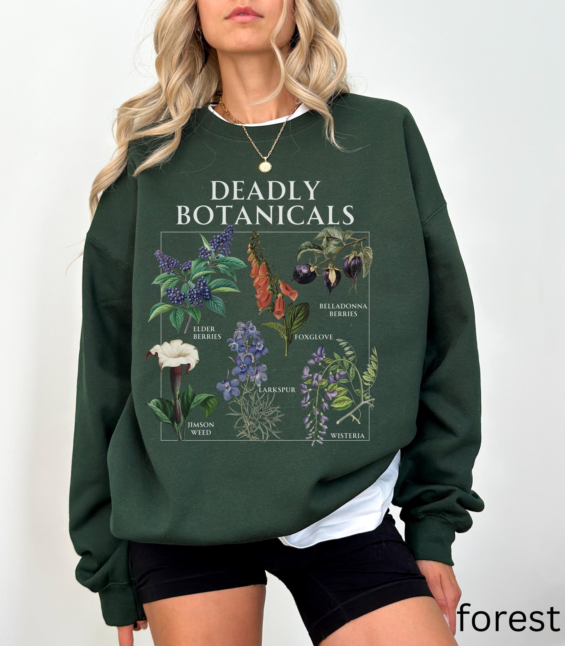 Deadly Botanicals Herbology Sweatshirt Halloween Belladonna Aqua Tofana Poison Garden Salem Spooky Season Witchy Feminist Womens Rights