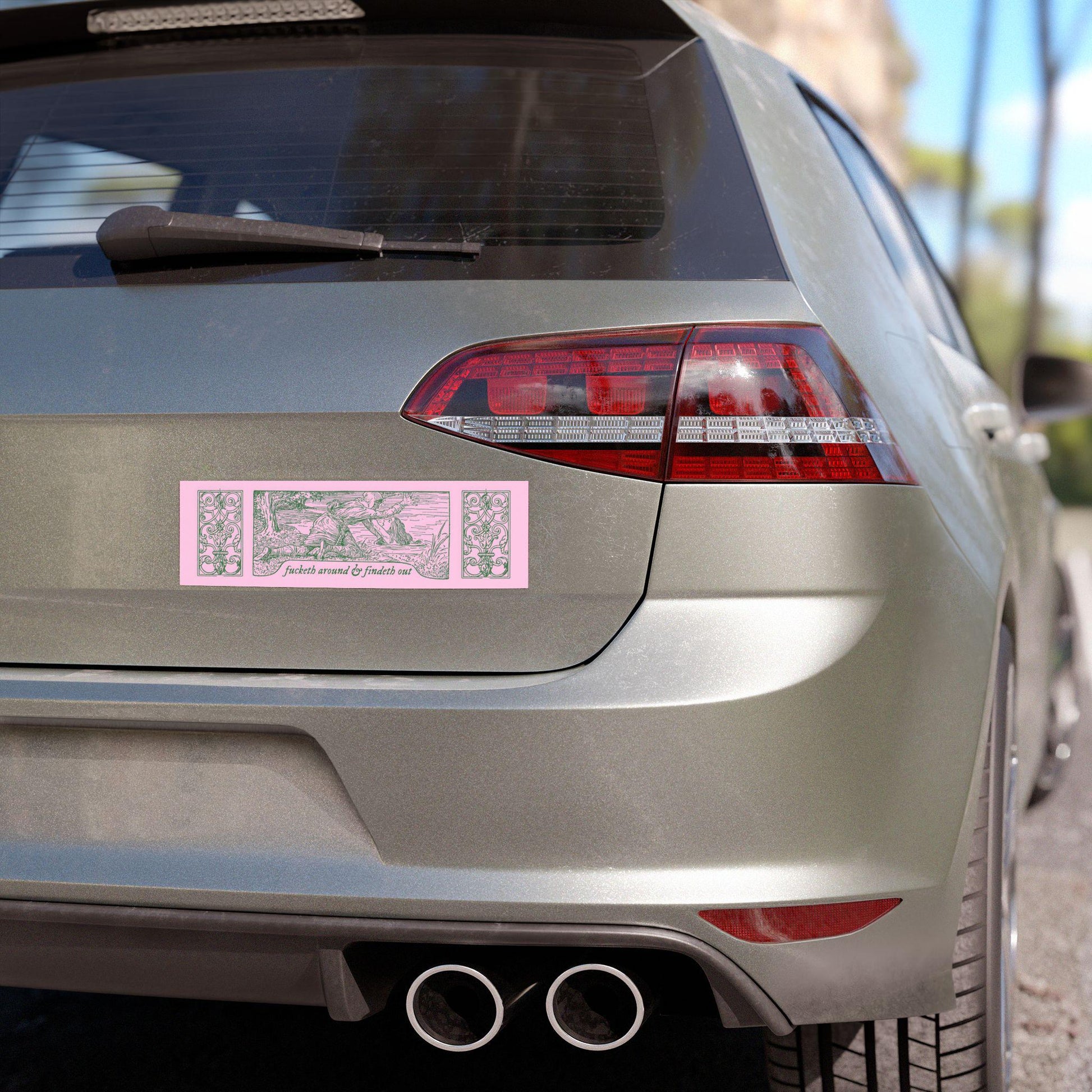 FAFO Unhinged Funny Car Bumper Magnet Sticker * Medievalcore Knight Siren Findeth Out Car Decal Accessory History Lover White Elephant Gift
