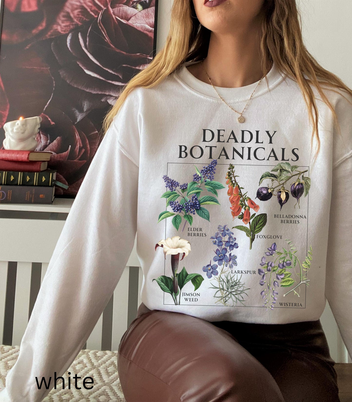 Deadly Botanicals Herbology Sweatshirt Halloween Belladonna Aqua Tofana Poison Garden Salem Spooky Season Witchy Feminist Womens Rights