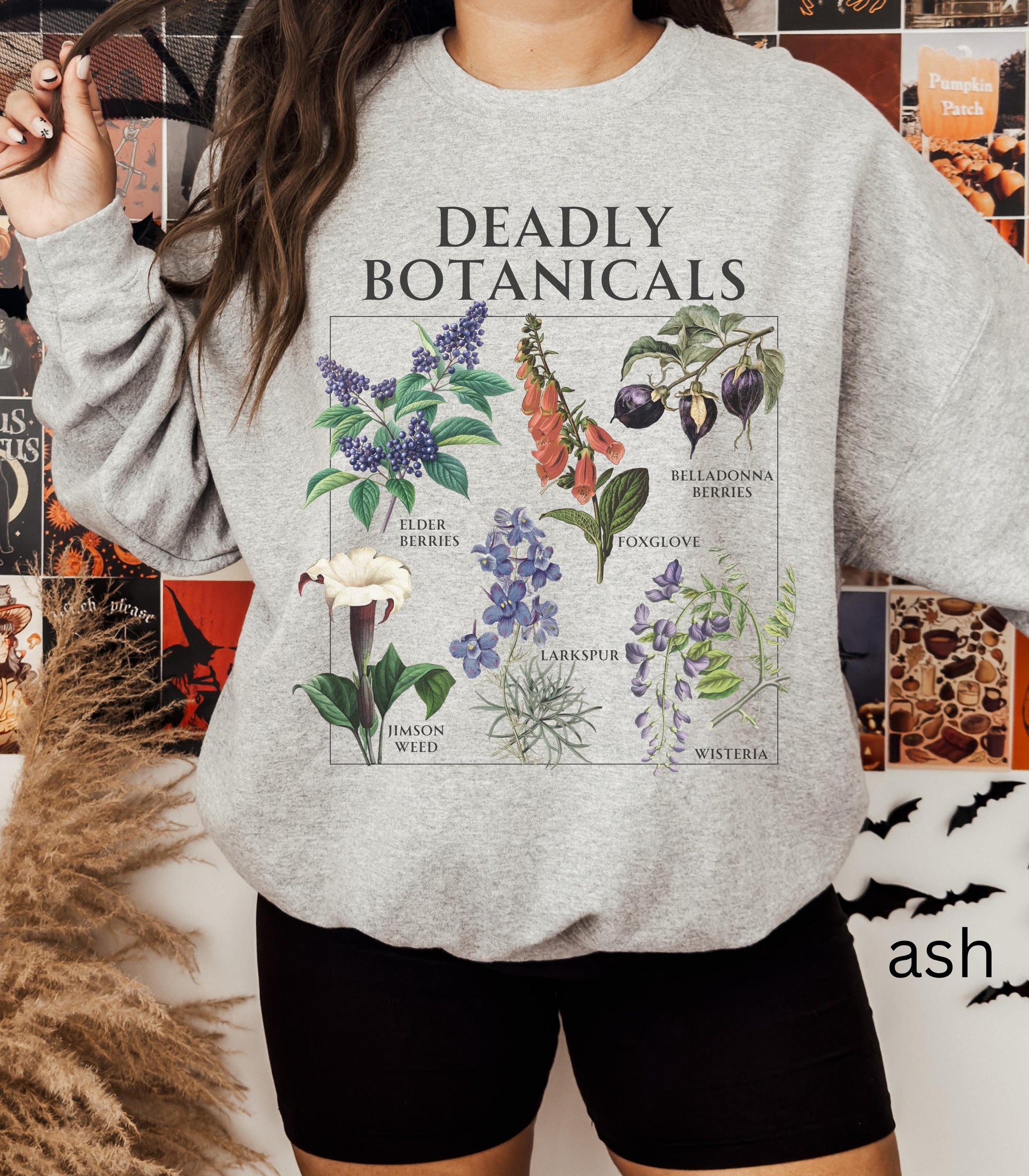 Deadly Botanicals Herbology Sweatshirt Halloween Belladonna Aqua Tofana Poison Garden Salem Spooky Season Witchy Feminist Womens Rights