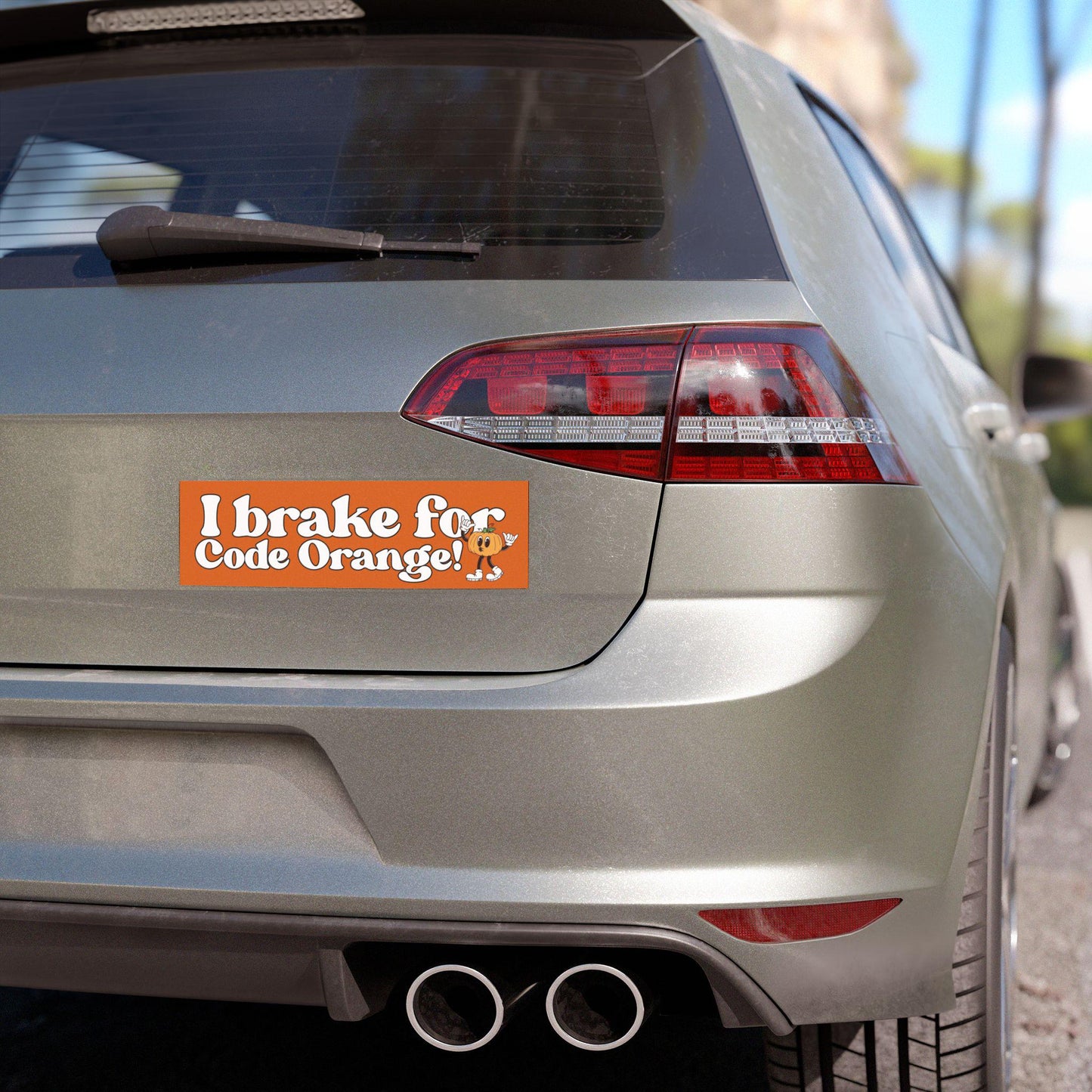 I Brake for Code Orange Car Bumper Magnet Sticker * Boo Box PSL Pumpkin Spice Patch Halloween Autumn Fall Lover Cottagecore Aesthetic Gift