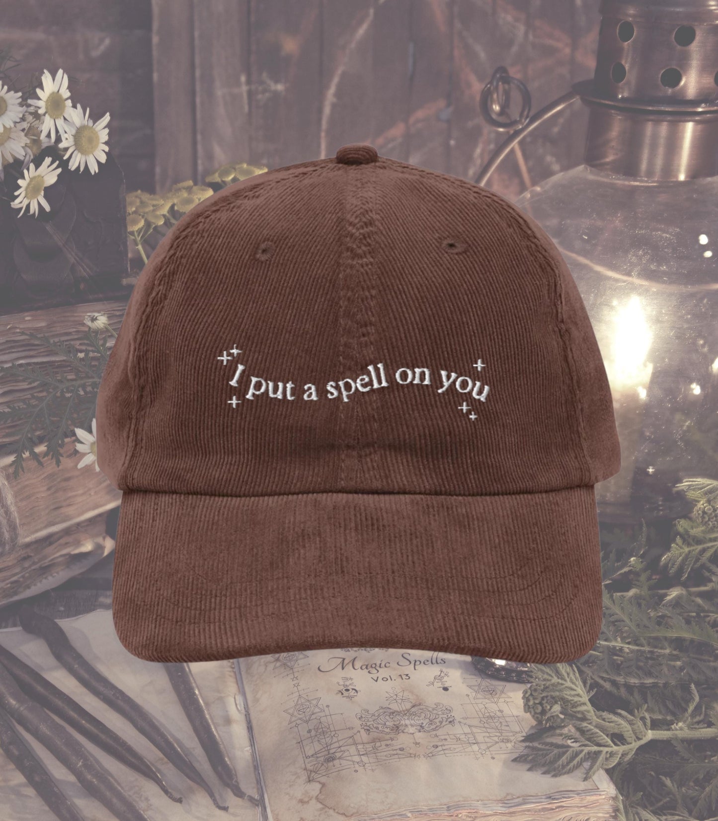 I Put a Spell on You Halloween Embroidered Corduroy Hat * Hocus Pocus Salem Girls Trip Matching Witchy Coven Bachelorette 1692 Sanderson