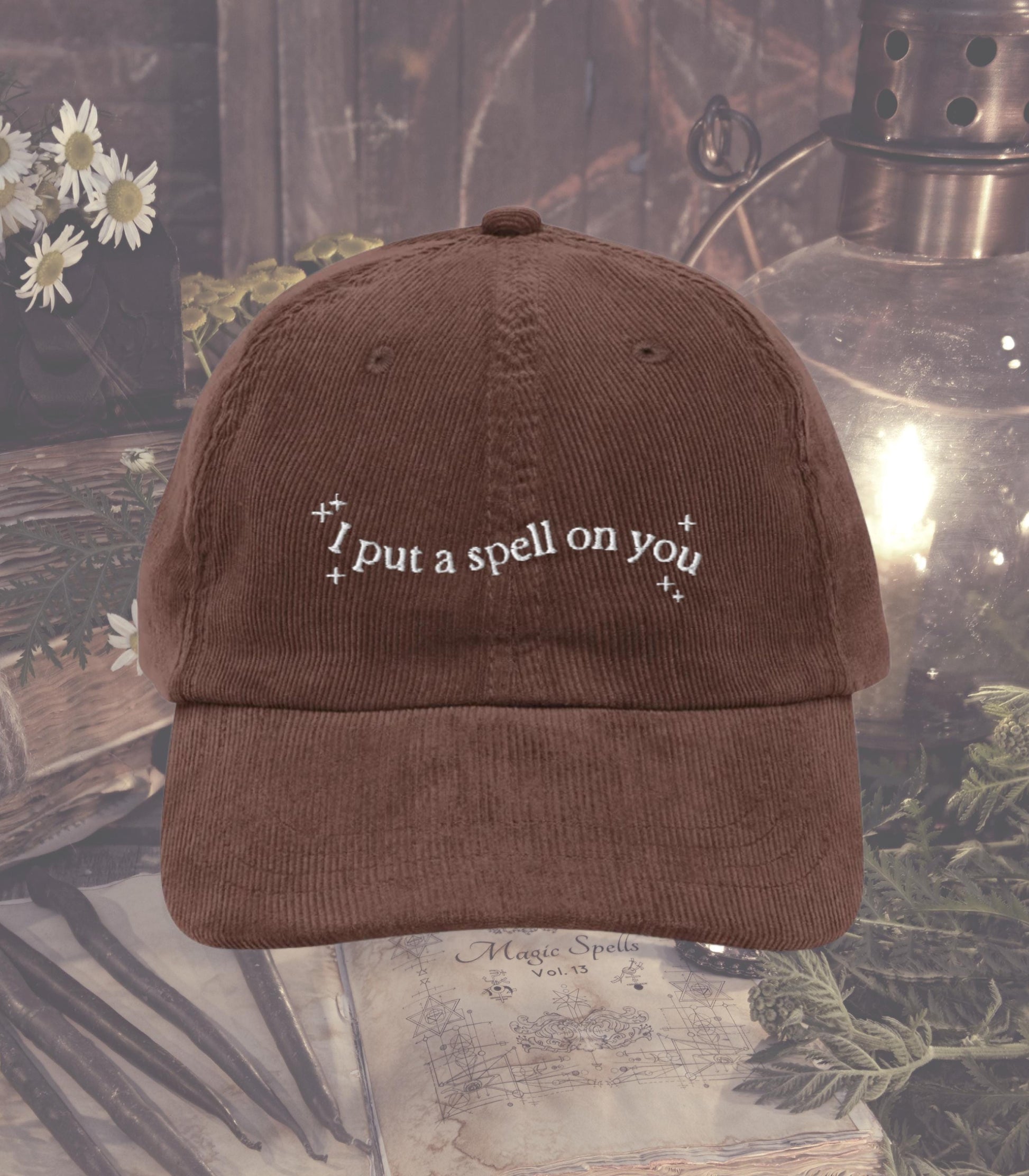 I Put a Spell on You Halloween Embroidered Corduroy Hat * Hocus Pocus Salem Girls Trip Matching Witchy Coven Bachelorette 1692 Sanderson
