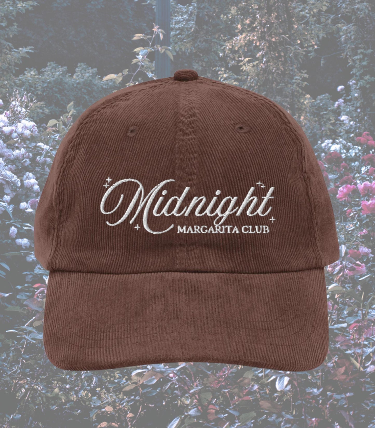Practical Magic Midnight Margarita Social Club Embroidered Corduroy Hat * Halloween 90s Nostalgia Verbena Owens Sisters Salt Lavender Love