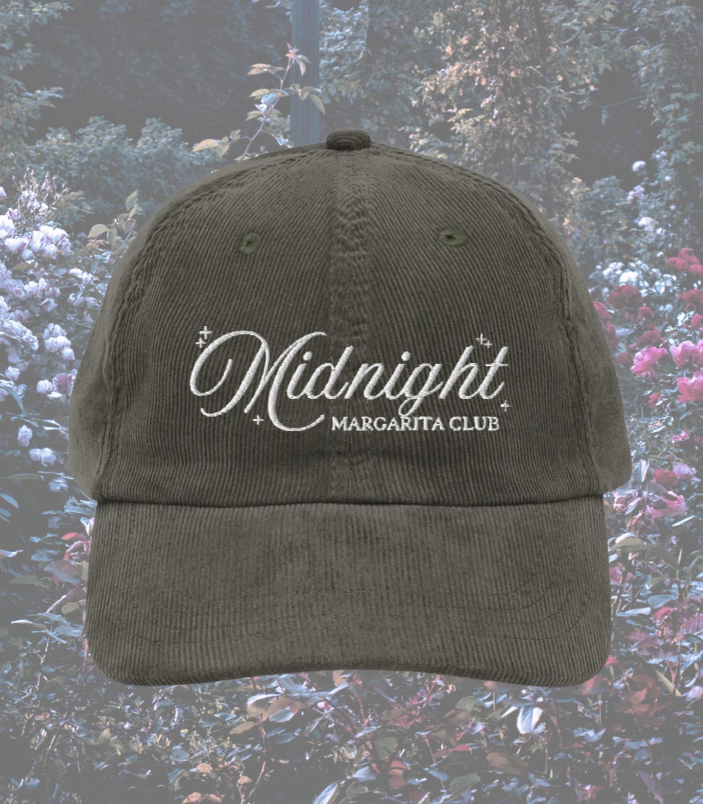 Practical Magic Midnight Margarita Social Club Embroidered Corduroy Hat * Halloween 90s Nostalgia Verbena Owens Sisters Salt Lavender Love