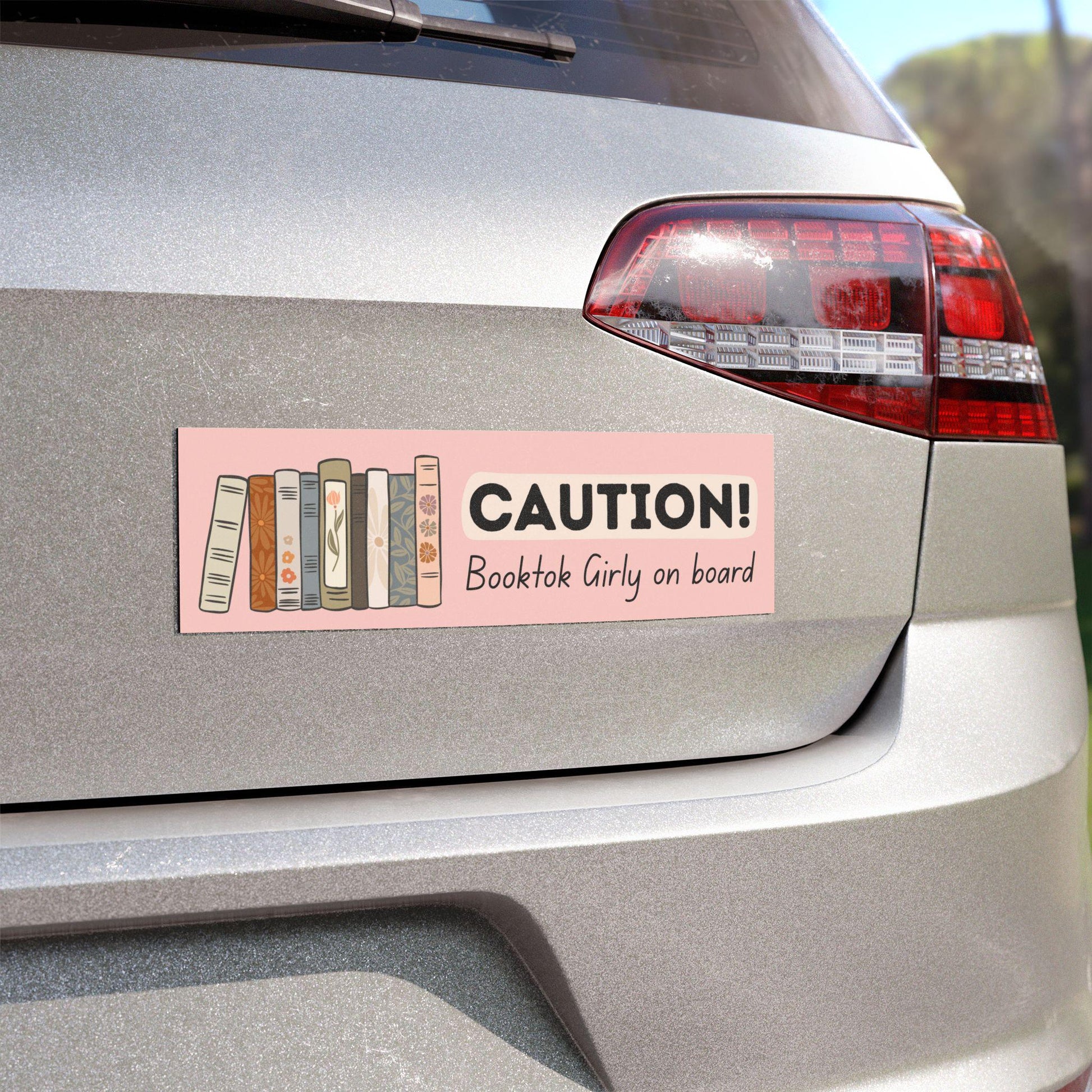 Funny Bookish Caution Car Bumper Magnet Sticker Accessory Decal * Booktok Reader White Elephant Gift Idea Hot Girls Read Academia Aesthetic