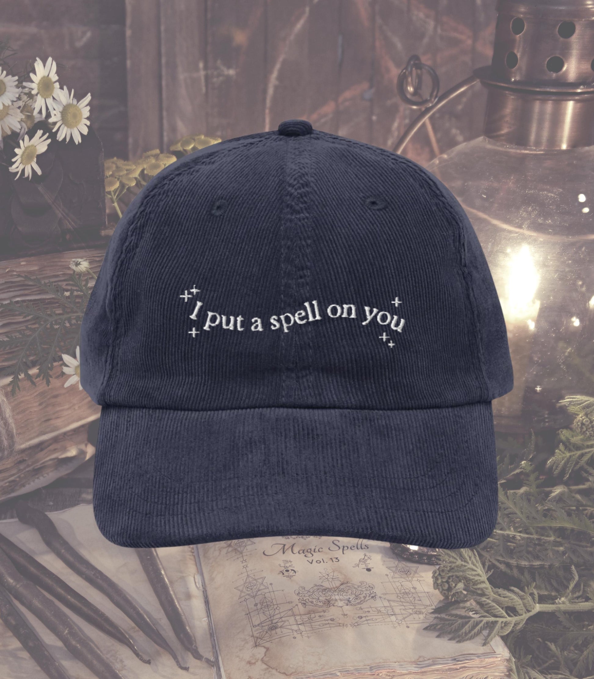 I Put a Spell on You Halloween Embroidered Corduroy Hat * Hocus Pocus Salem Girls Trip Matching Witchy Coven Bachelorette 1692 Sanderson