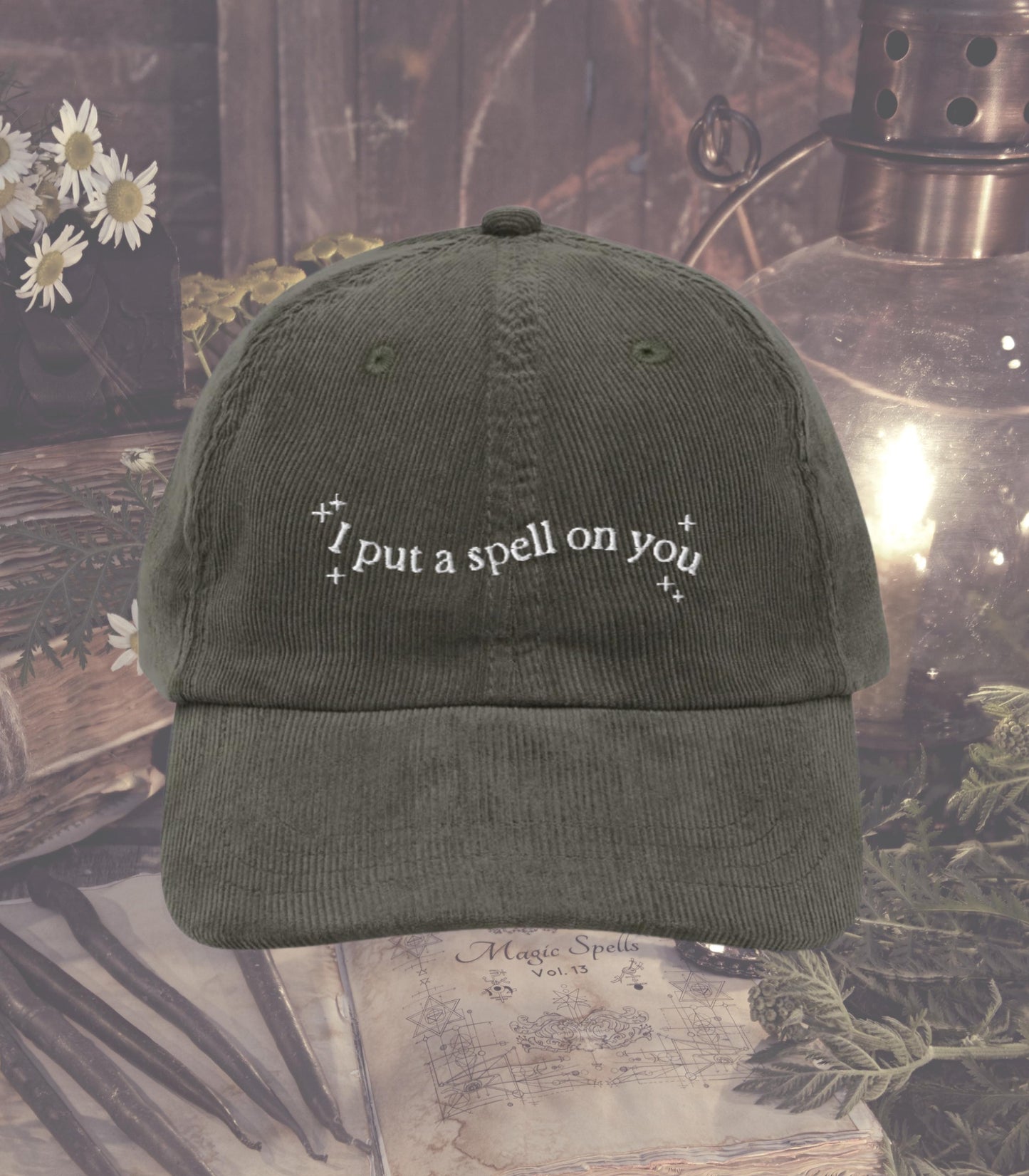 I Put a Spell on You Halloween Embroidered Corduroy Hat * Hocus Pocus Salem Girls Trip Matching Witchy Coven Bachelorette 1692 Sanderson