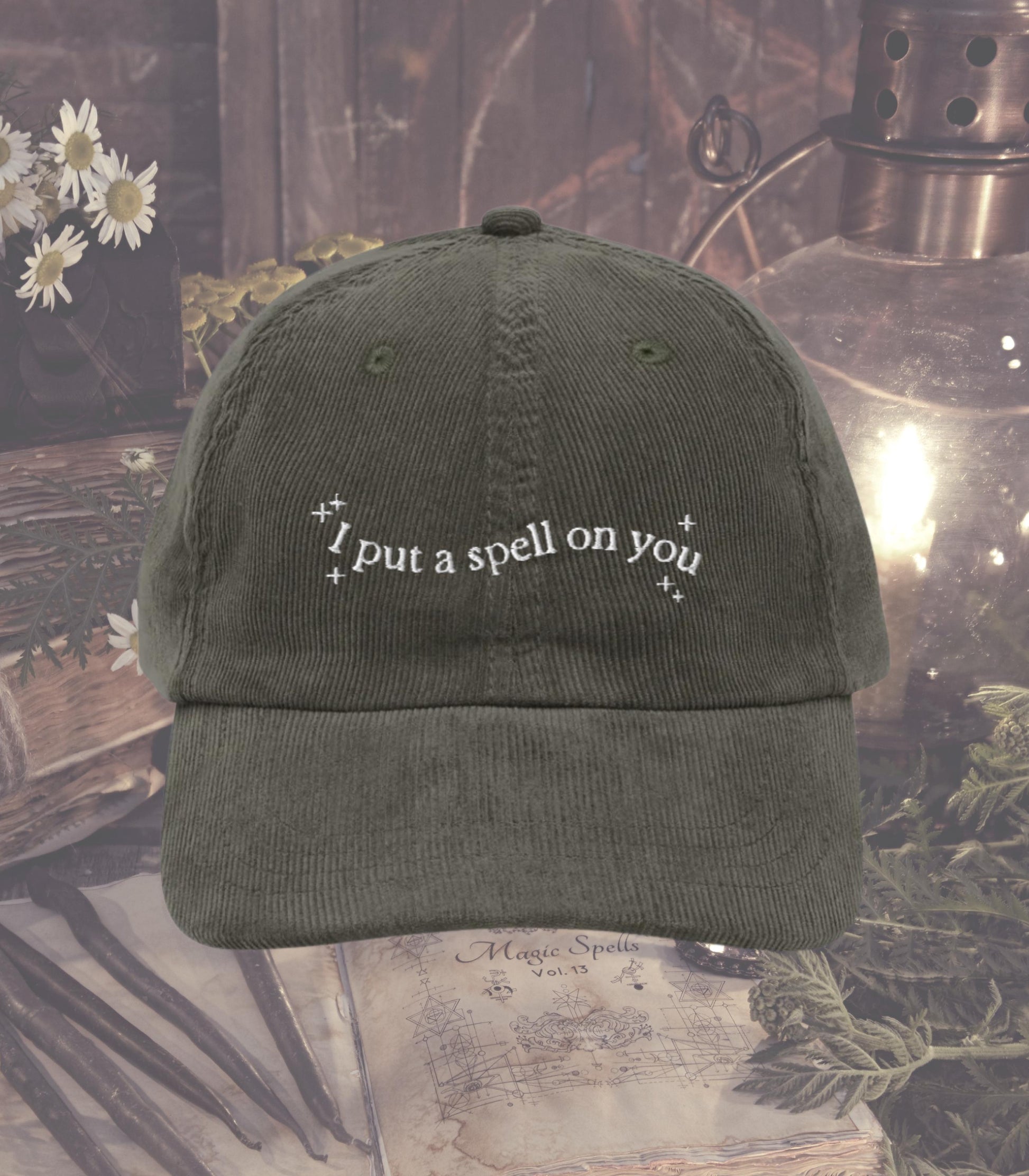 I Put a Spell on You Halloween Embroidered Corduroy Hat * Hocus Pocus Salem Girls Trip Matching Witchy Coven Bachelorette 1692 Sanderson