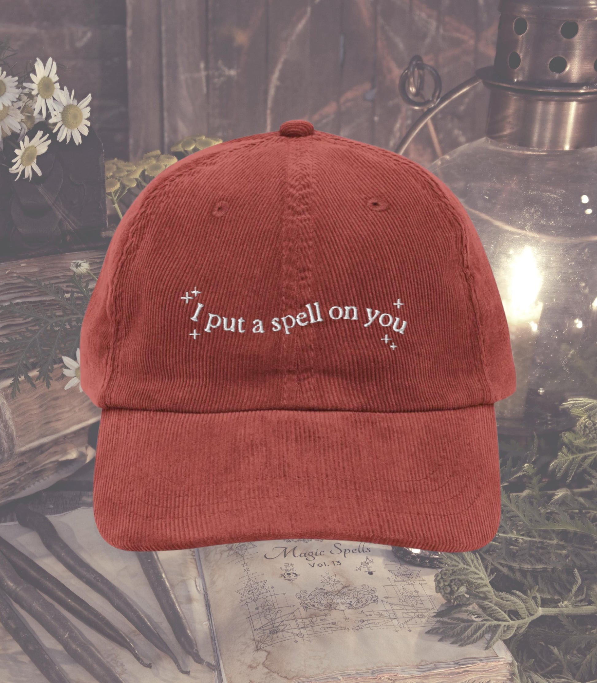 I Put a Spell on You Halloween Embroidered Corduroy Hat * Hocus Pocus Salem Girls Trip Matching Witchy Coven Bachelorette 1692 Sanderson