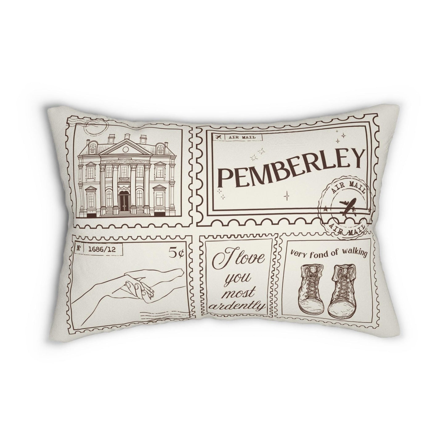 Pride & Prejudice Pemberley Bookish Double Sided Throw Pillow * Bookworm Home Library Decor Bibliophile Christmas Gift Jane Austen Mr Darcy