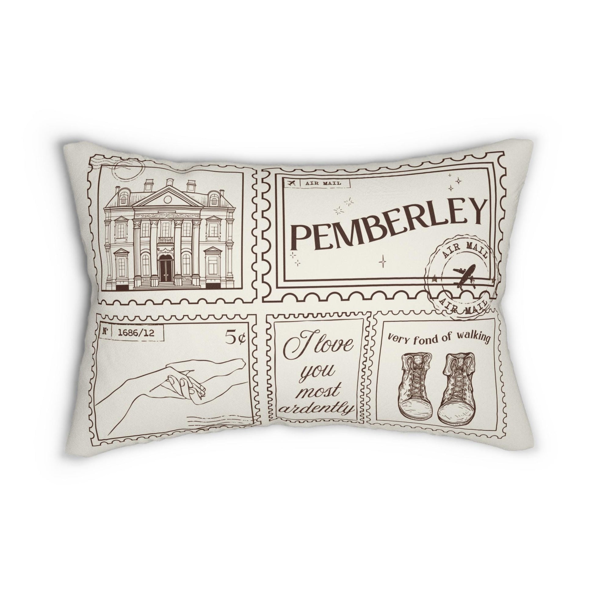 Pride & Prejudice Pemberley Bookish Double Sided Throw Pillow * Bookworm Home Library Decor Bibliophile Christmas Gift Jane Austen Mr Darcy