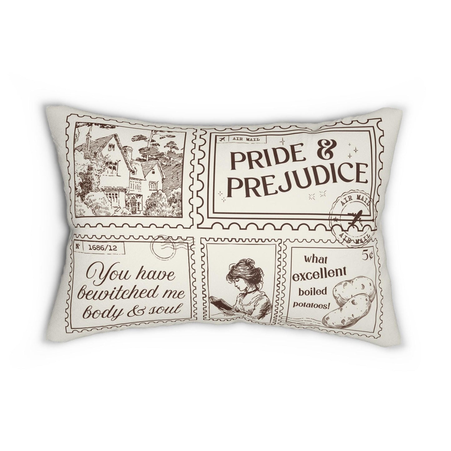 Pride & Prejudice Pemberley Bookish Double Sided Throw Pillow * Bookworm Home Library Decor Bibliophile Christmas Gift Jane Austen Mr Darcy