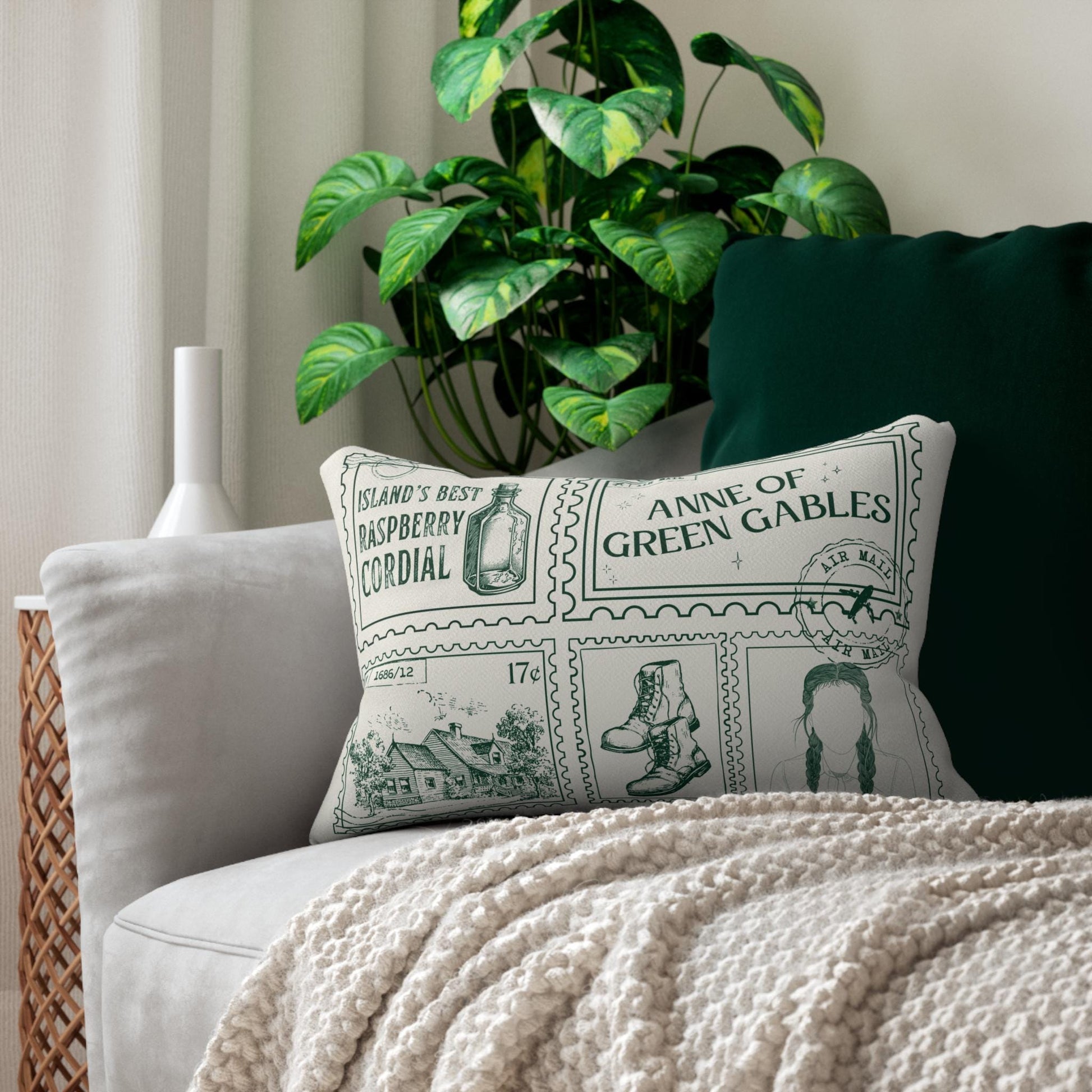Anne of Green Gables Avonlea Double Sided Throw Pillow * Bookish Aesthetic Cottagecore Book Lover Reader Christmas Gift Idea Anne with an E