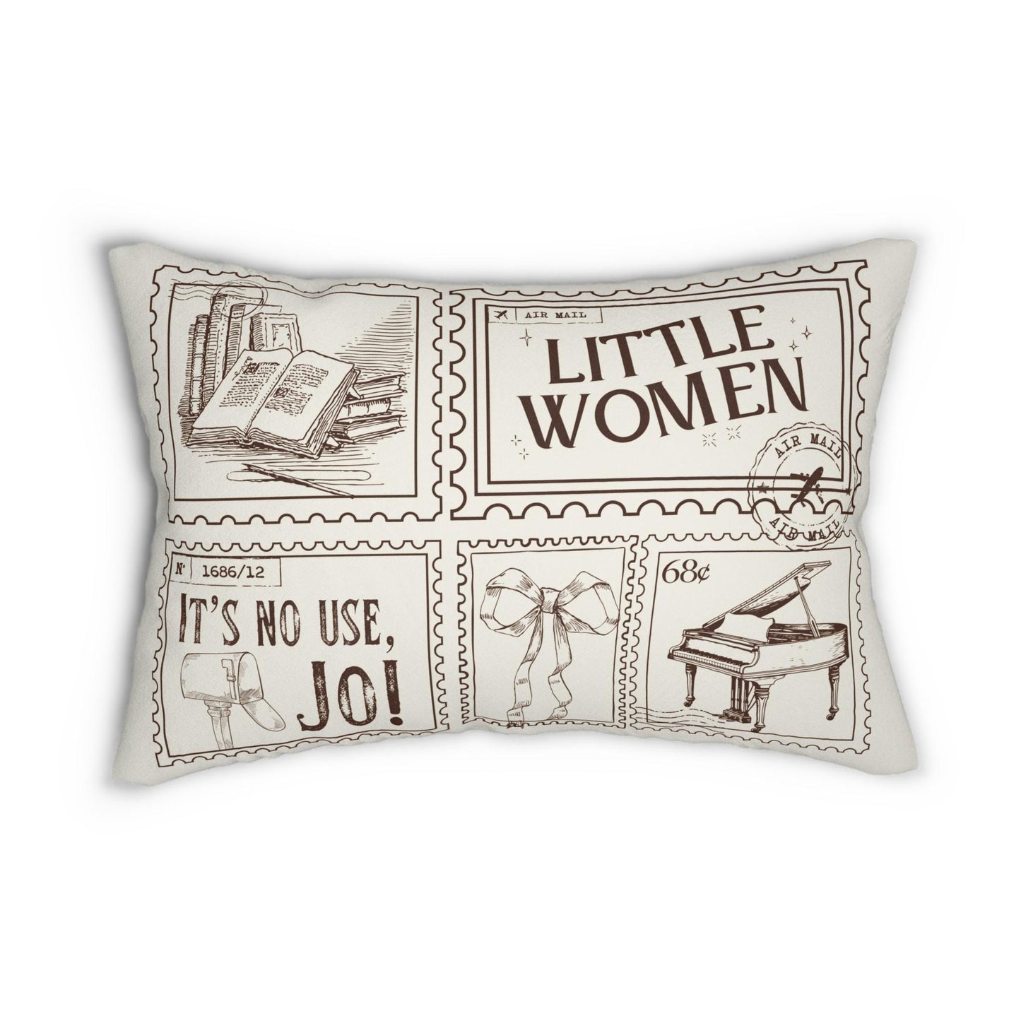 Little Women Orchard House Bookish Double Sided Throw Pillow * Bookworm Home Library Decor Bibliophile Christmas Gift It's No Use Jo March