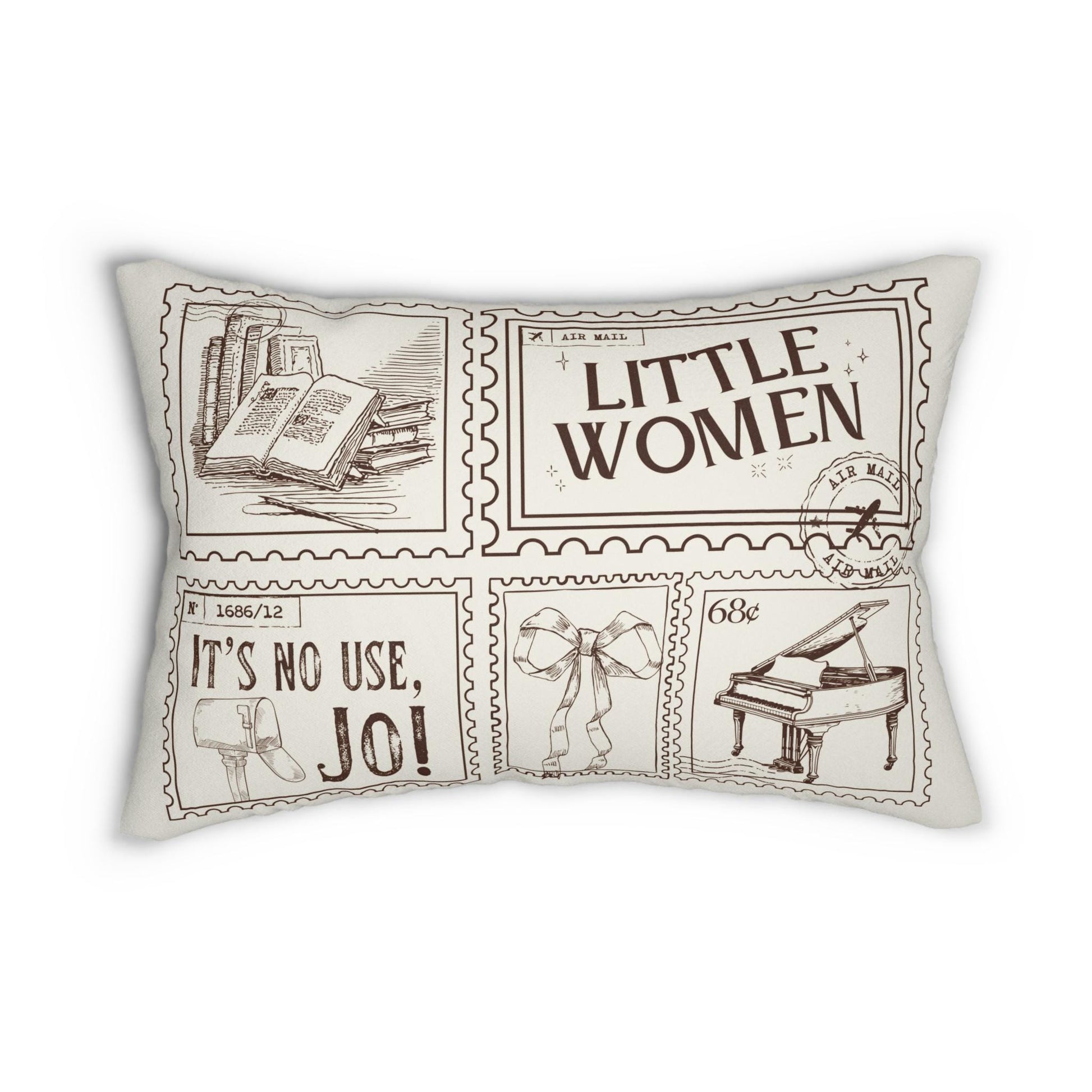 Little Women Orchard House Bookish Double Sided Throw Pillow * Bookworm Home Library Decor Bibliophile Christmas Gift It's No Use Jo March