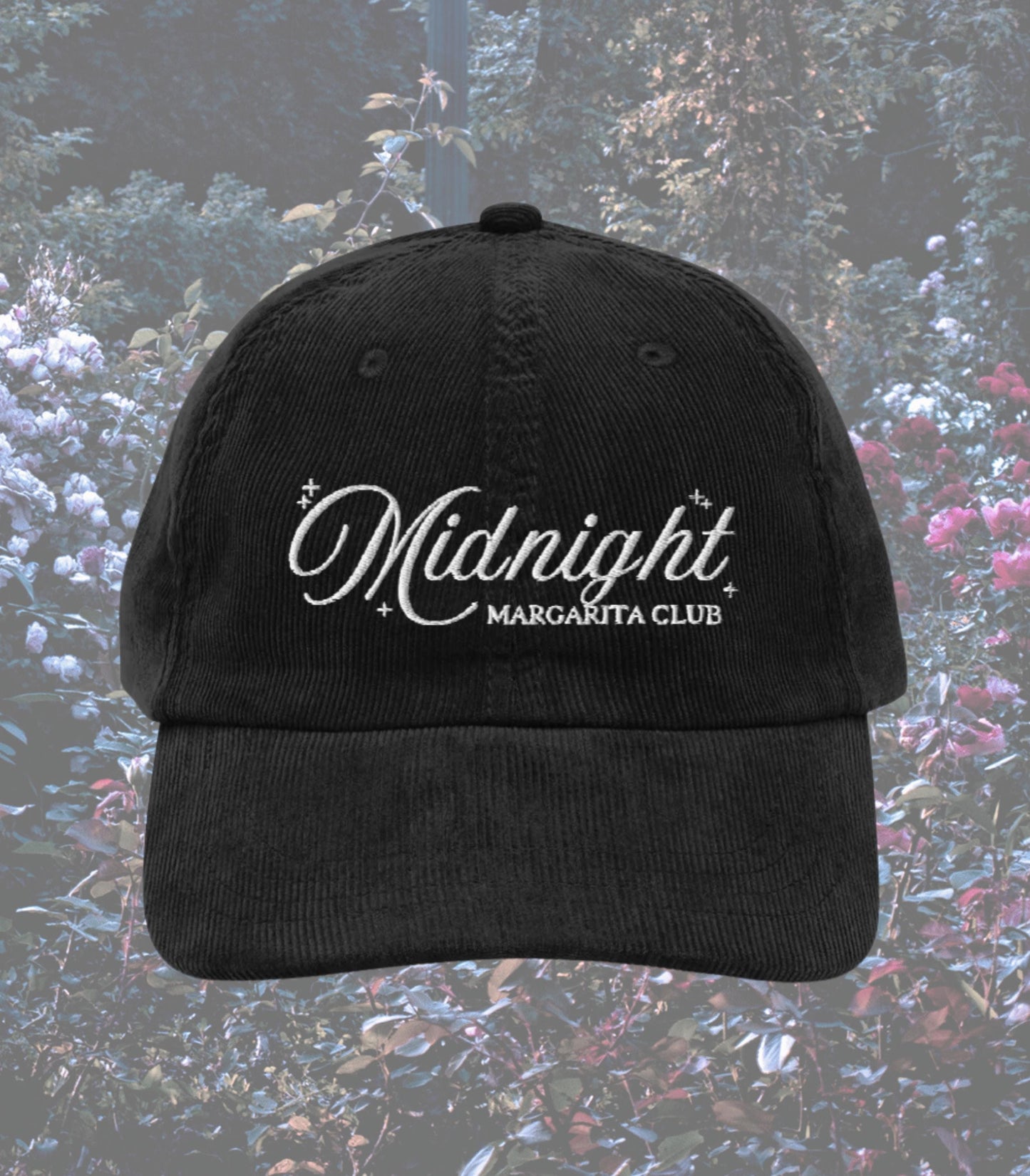 Practical Magic Midnight Margarita Social Club Embroidered Corduroy Hat * Halloween 90s Nostalgia Verbena Owens Sisters Salt Lavender Love