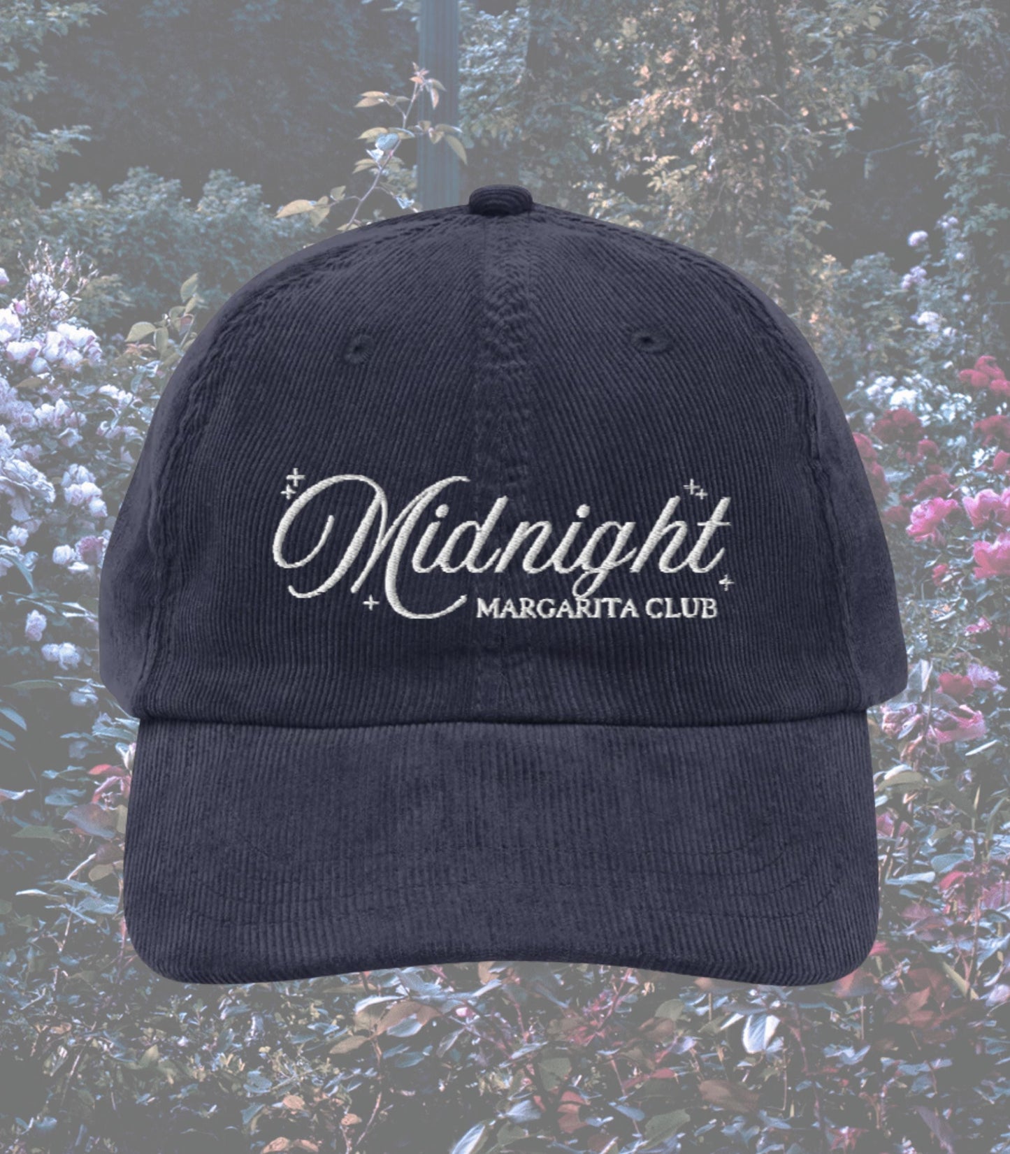Practical Magic Midnight Margarita Social Club Embroidered Corduroy Hat * Halloween 90s Nostalgia Verbena Owens Sisters Salt Lavender Love