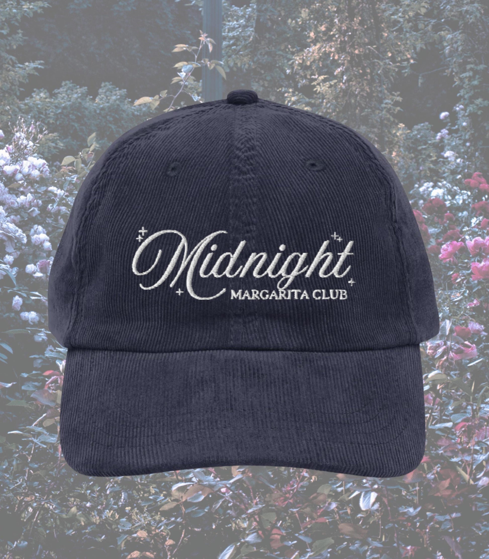 Practical Magic Midnight Margarita Social Club Embroidered Corduroy Hat * Halloween 90s Nostalgia Verbena Owens Sisters Salt Lavender Love