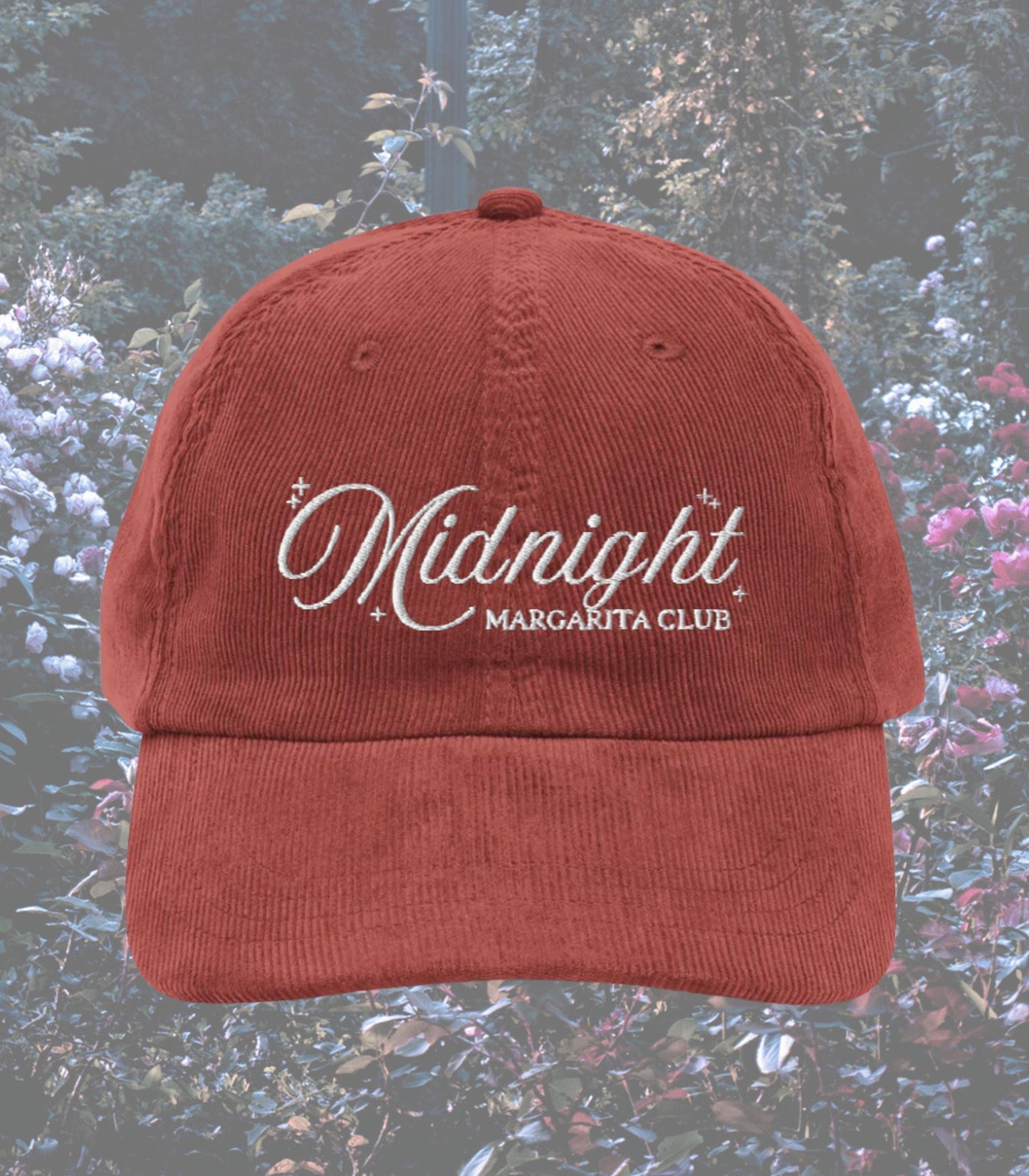 Practical Magic Midnight Margarita Social Club Embroidered Corduroy Hat * Halloween 90s Nostalgia Verbena Owens Sisters Salt Lavender Love