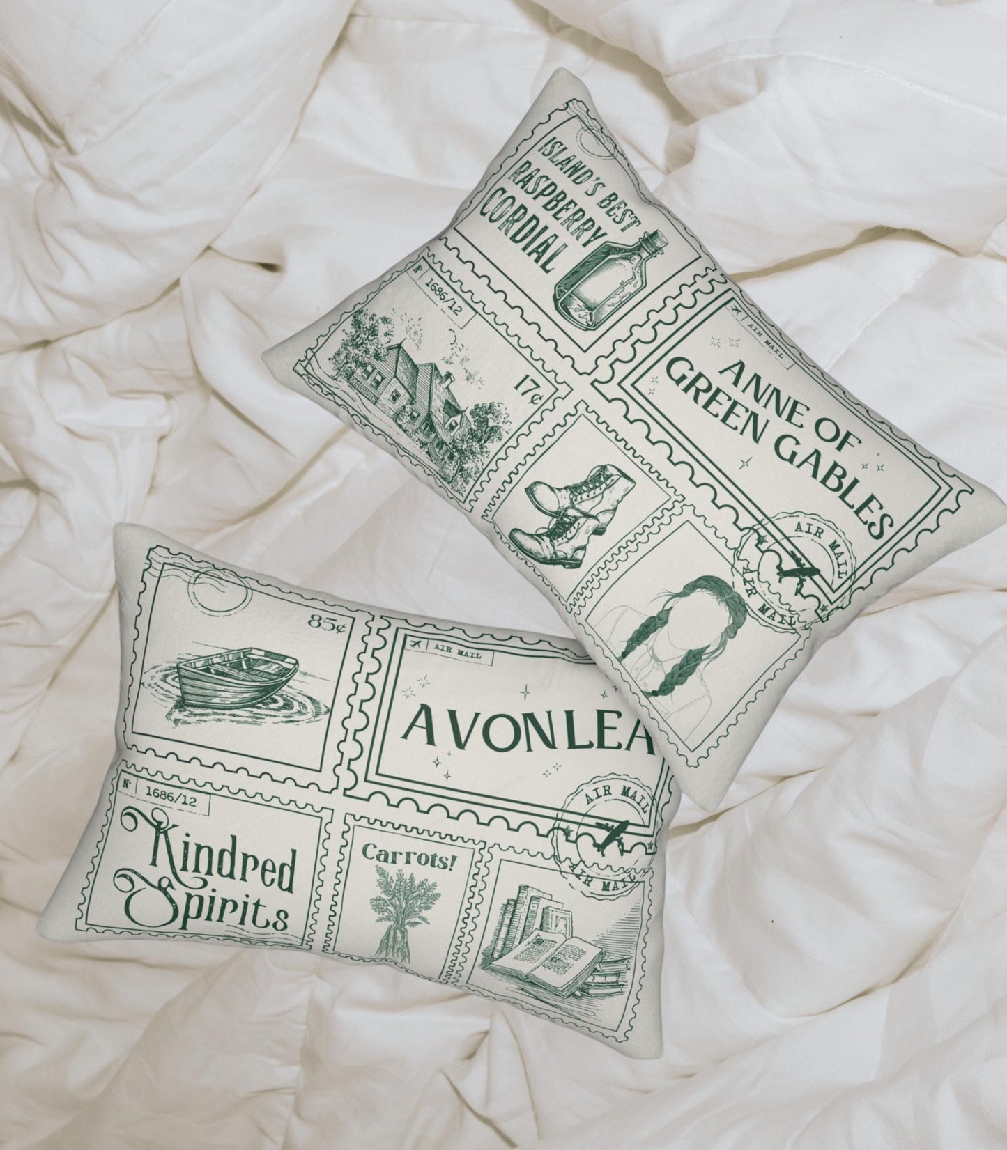 Anne of Green Gables Avonlea Double Sided Throw Pillow * Bookish Aesthetic Cottagecore Book Lover Reader Christmas Gift Idea Anne with an E
