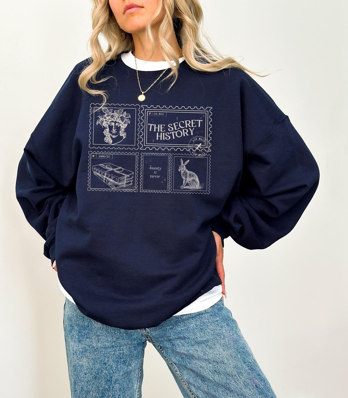 The Secret History Bookish Dark Academia Aesthetic Sweatshirt Beauty is Terror Hampden College Downtown Girl English Major Classic Lit Gift