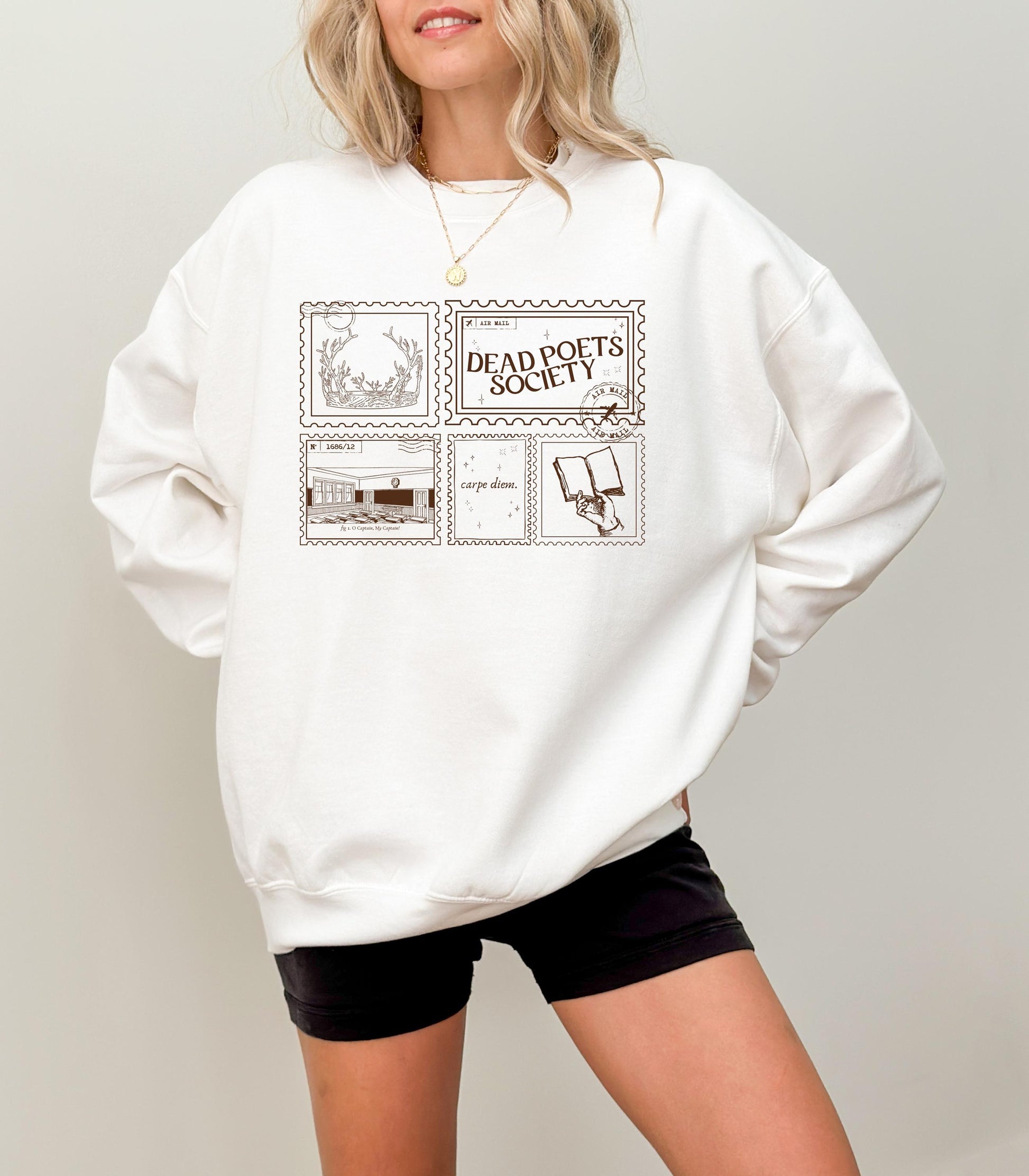 Dead Poets Society Bookish Dark Academia Aesthetic Sweatshirt Welton Academy Carpe Diem Downtown Girl English Major Classic Lit Reader Gift