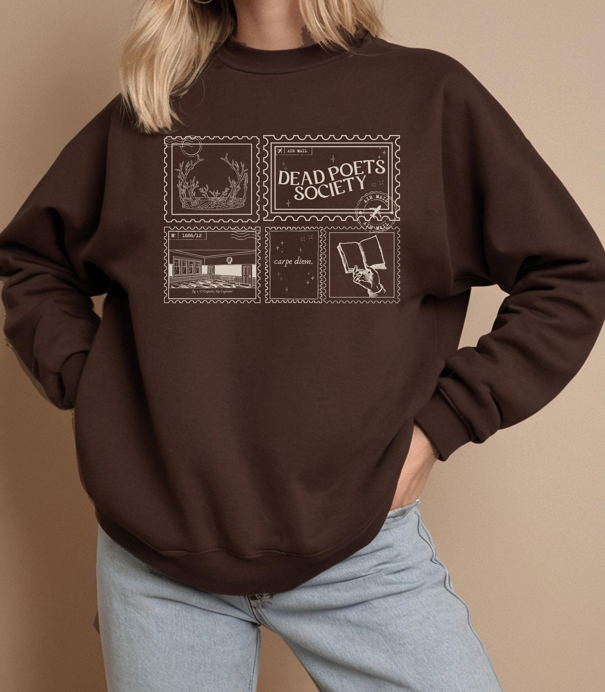 Dead Poets Society Bookish Dark Academia Aesthetic Sweatshirt Welton Academy Carpe Diem Downtown Girl English Major Classic Lit Reader Gift