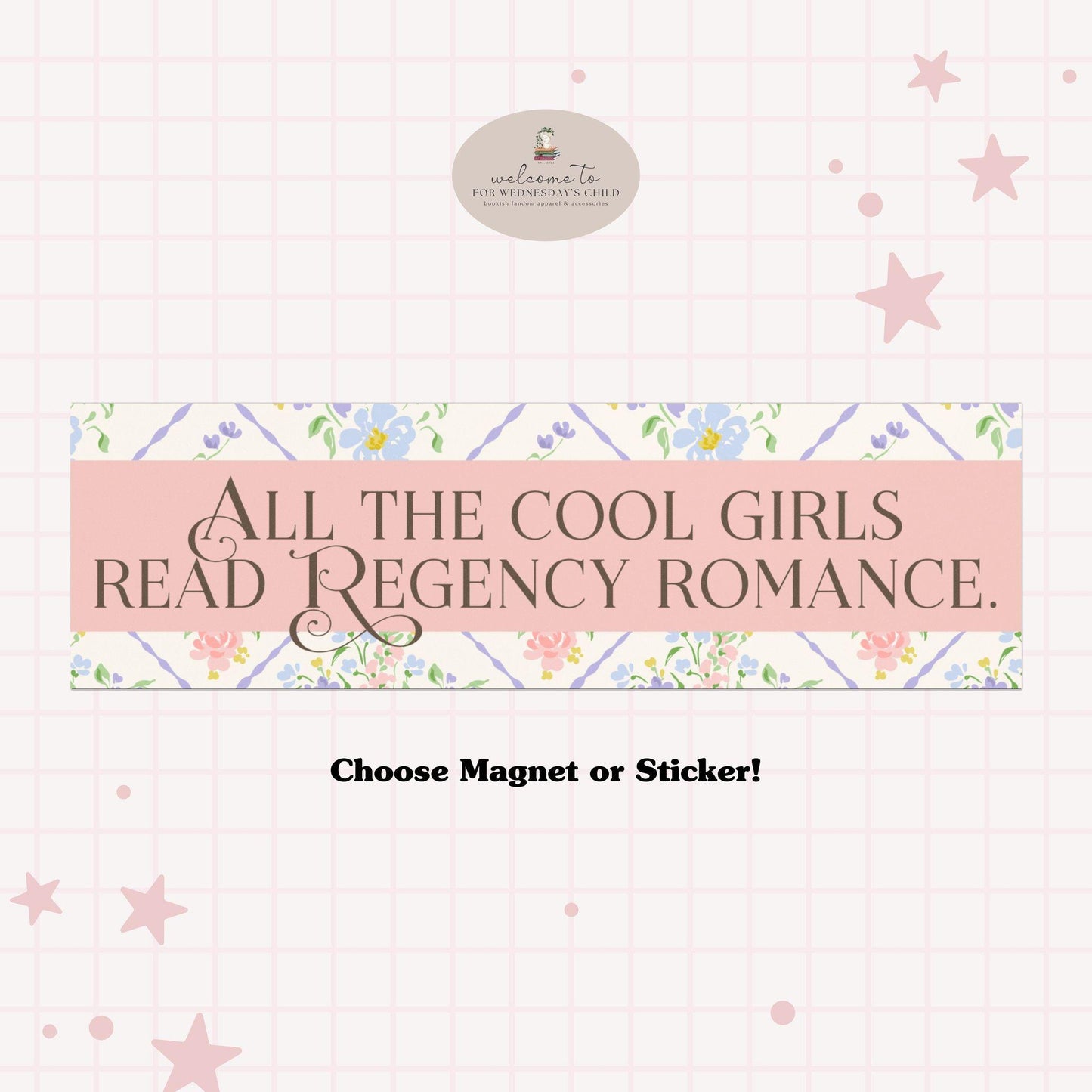 Pride & Prejudice Car Magnet Bookish Bumper Sticker * Academia Regency Romance Literature Jane Austen Bridgerton Merch Accessory Reader Gift
