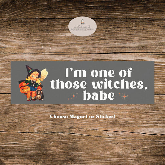 Retro Witch Halloween Car Bumper Magnet Sticker * Boo Box Salem Girls Trip Autumn Fall Spooky Season Coven Witchy Funny Goth Womens Rights