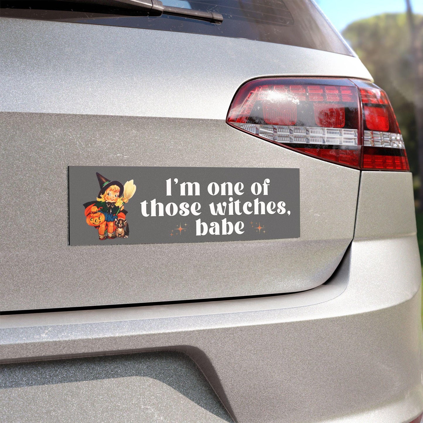 Retro Witch Halloween Car Bumper Magnet Sticker * Boo Box Salem Girls Trip Autumn Fall Spooky Season Coven Witchy Funny Goth Womens Rights