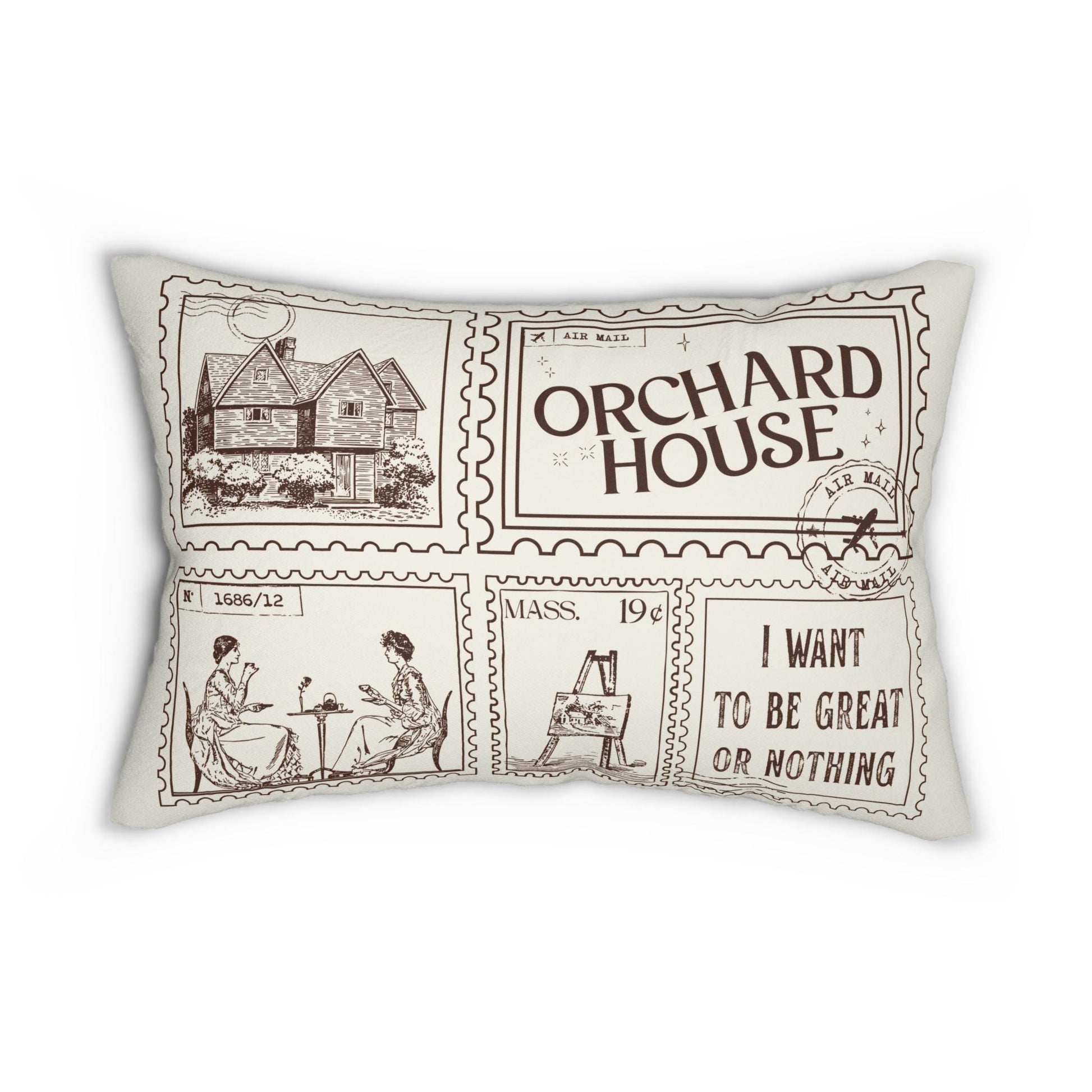 Little Women Orchard House Bookish Double Sided Throw Pillow * Bookworm Home Library Decor Bibliophile Christmas Gift It's No Use Jo March