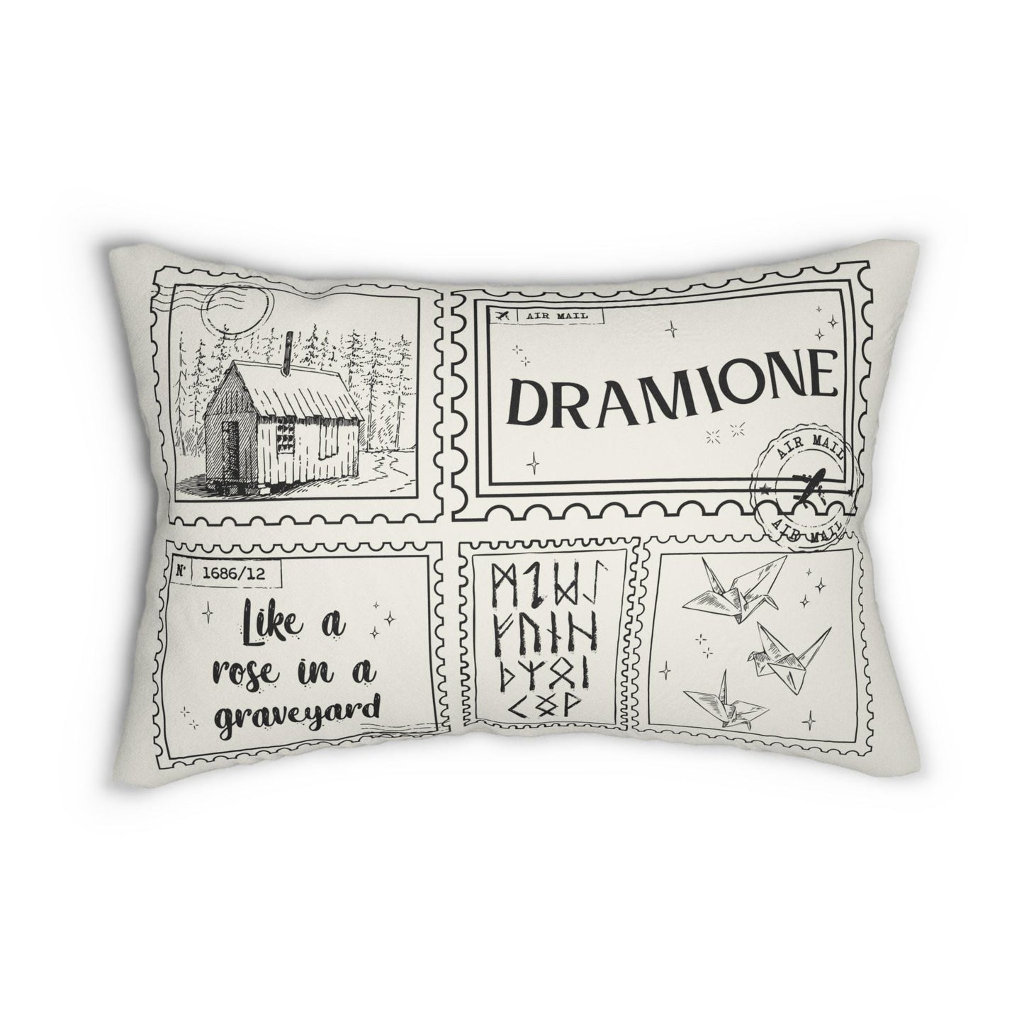 Dramione Marauders Bookish Double Sided Throw Pillow Bookworm Library Decor Gift Ao3 Fanfic Ship Rose Graveyard Whitecroft ATYD Moony Draco