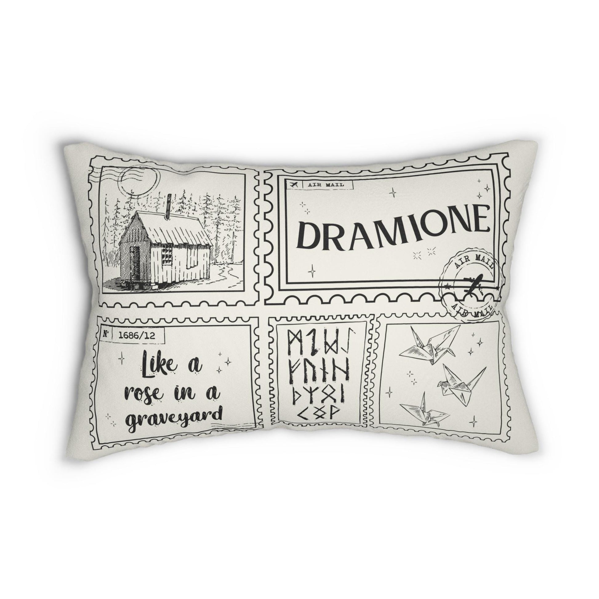 Dramione Marauders Bookish Double Sided Throw Pillow Bookworm Library Decor Gift Ao3 Fanfic Ship Rose Graveyard Whitecroft ATYD Moony Draco