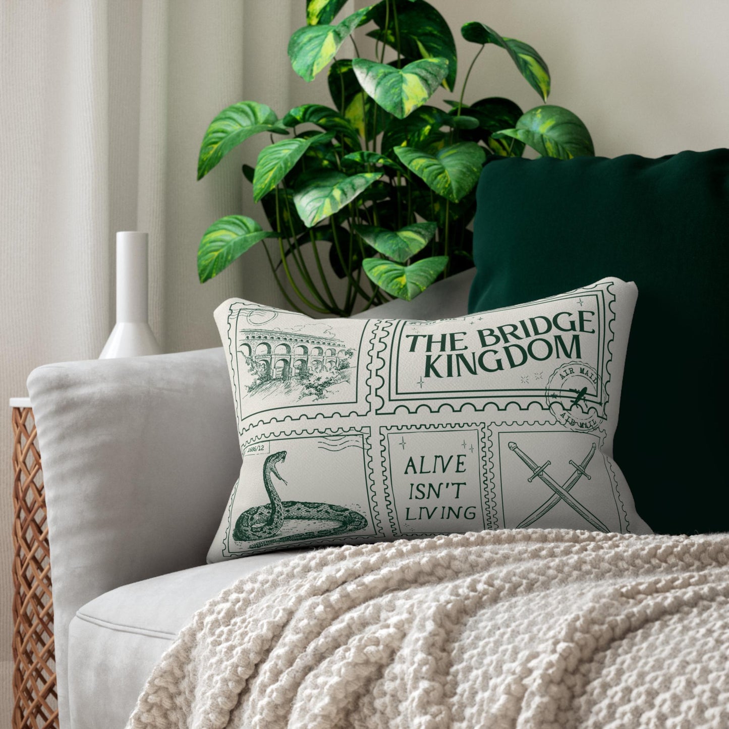 The Bridge Kingdom Ithicana Bookish Double Sided Throw Pillow Bookworm Library Decor Romantasy Christmas Gift Booktok Danielle L Jensen
