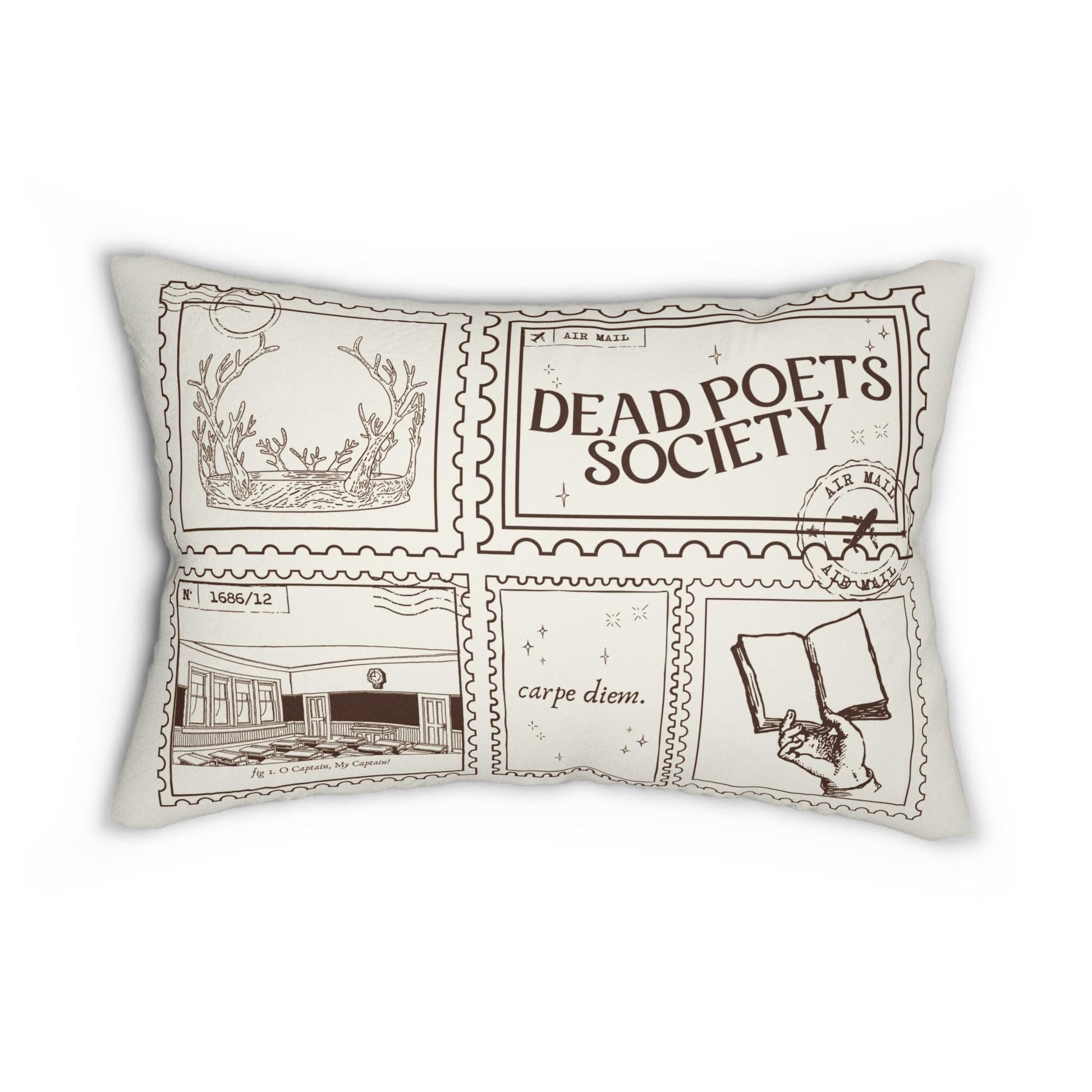 Secret History Dead Poets Society Bookish Double Sided Throw Pillow Bookworm Library Decor Bibliophile Gift Dark Academia Welton Hampden