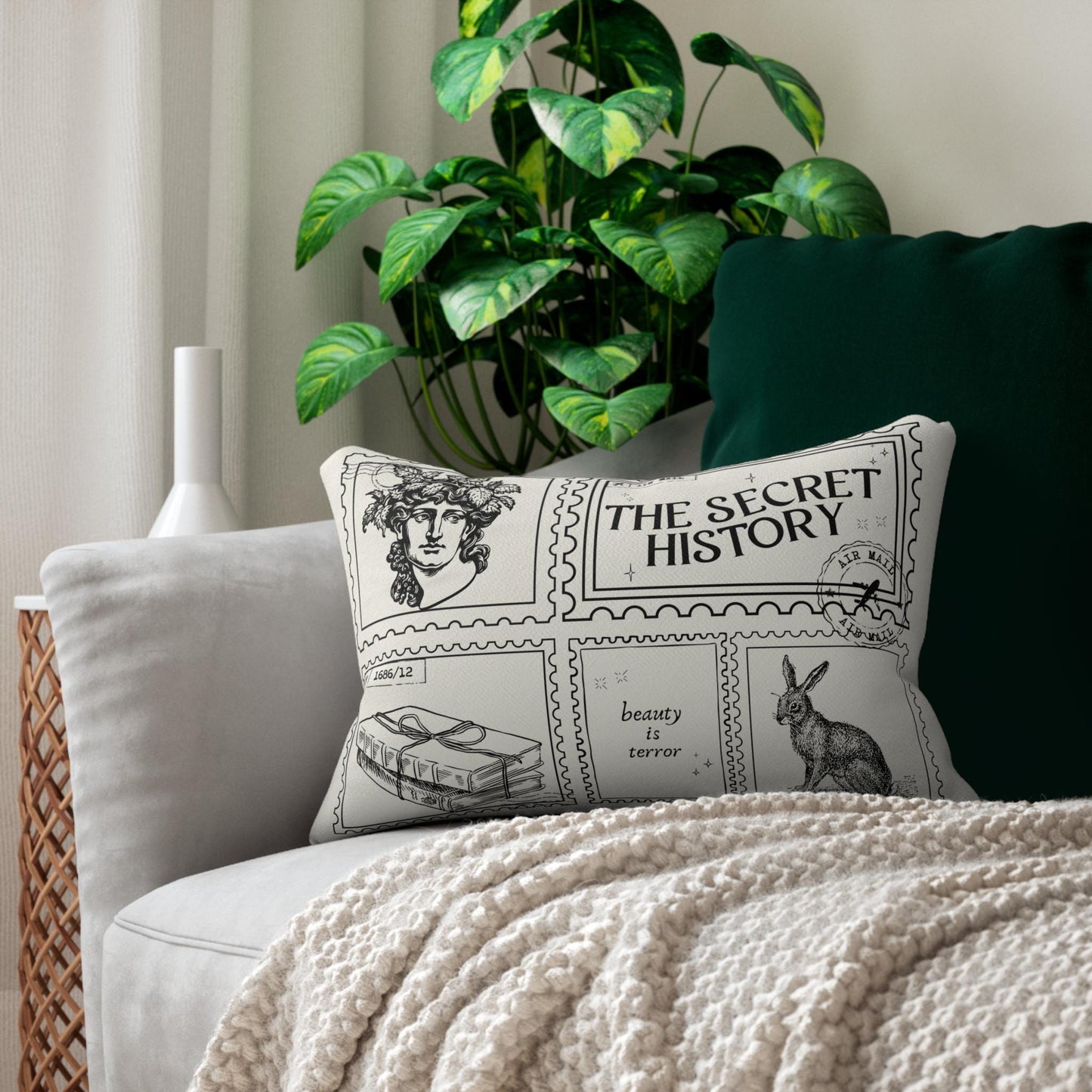 Secret History Dead Poets Society Bookish Double Sided Throw Pillow Bookworm Library Decor Bibliophile Gift Dark Academia Welton Hampden