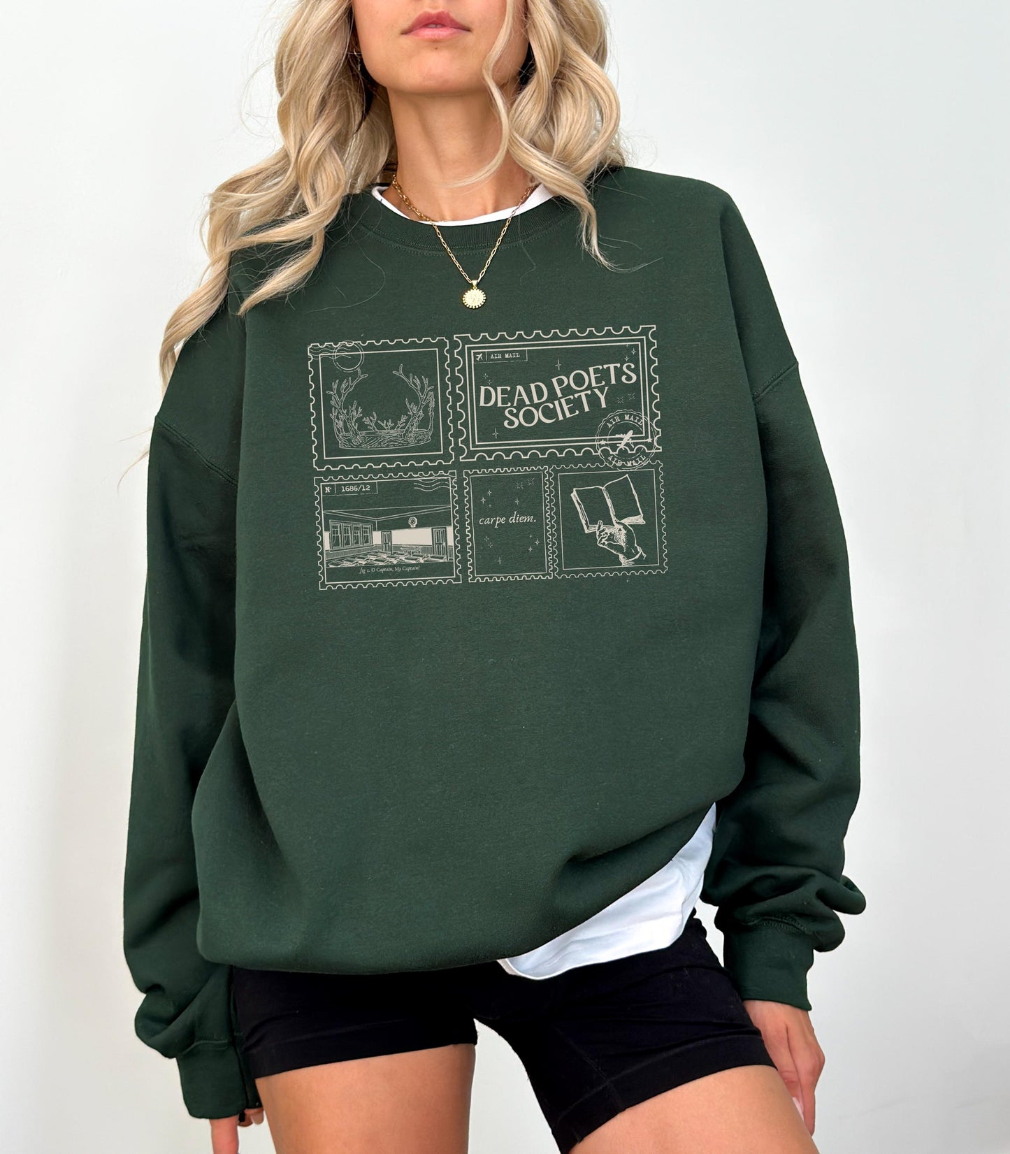 Dead Poets Society Bookish Dark Academia Aesthetic Sweatshirt Welton Academy Carpe Diem Downtown Girl English Major Classic Lit Reader Gift