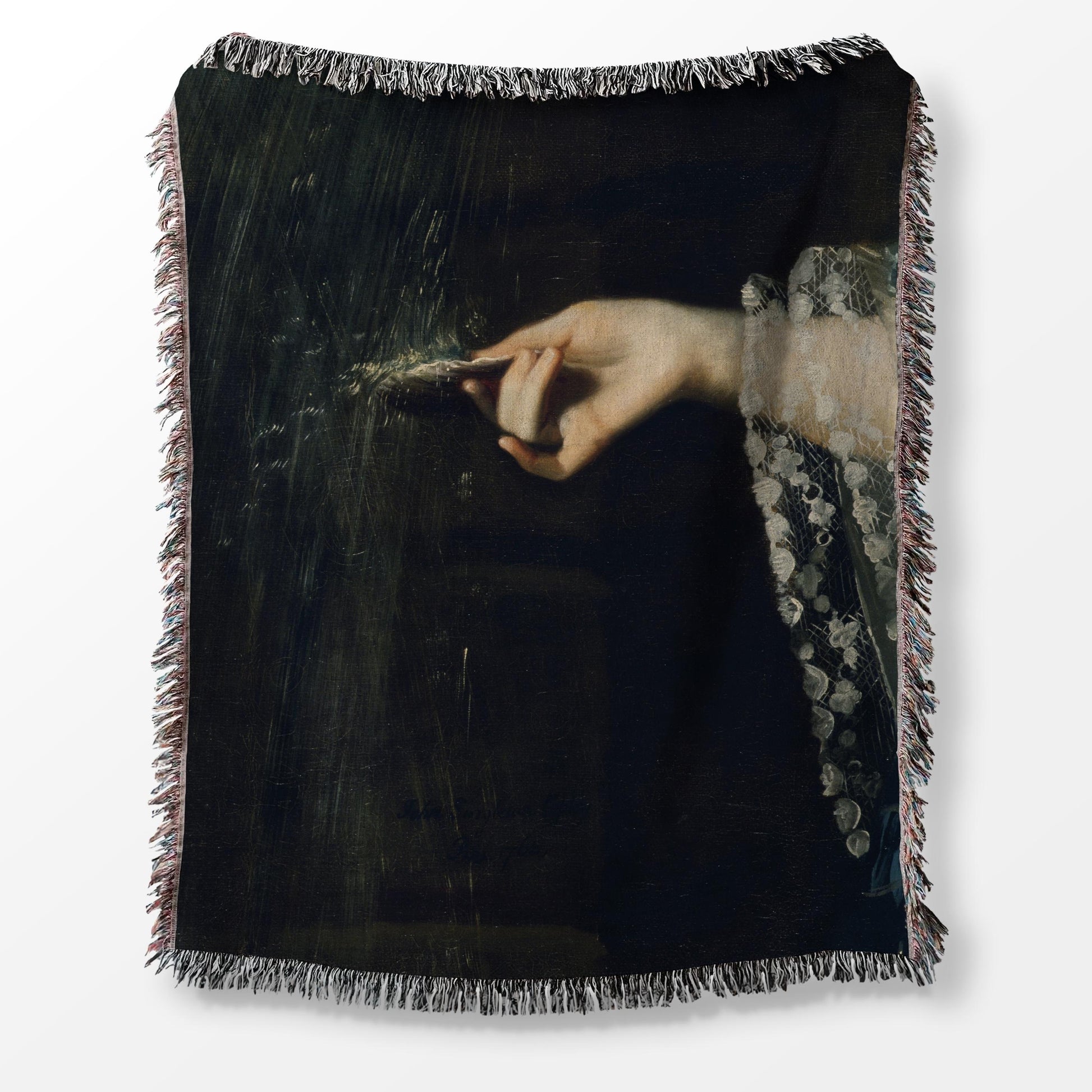 Vintage Moody Tapestry Blanket * Hand Holding Shell Under Water Antique Wall Art Dark Academia Aesthetic Home Decor Trendy Regency