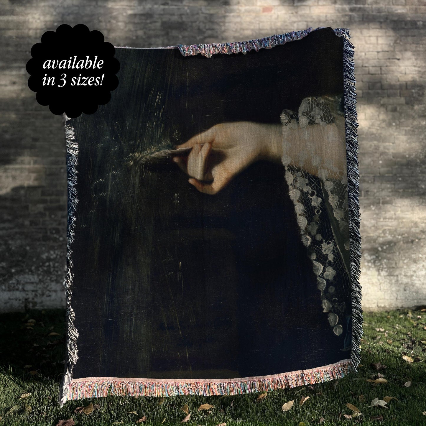 Vintage Moody Tapestry Blanket * Hand Holding Shell Under Water Antique Wall Art Dark Academia Aesthetic Home Decor Trendy Regency