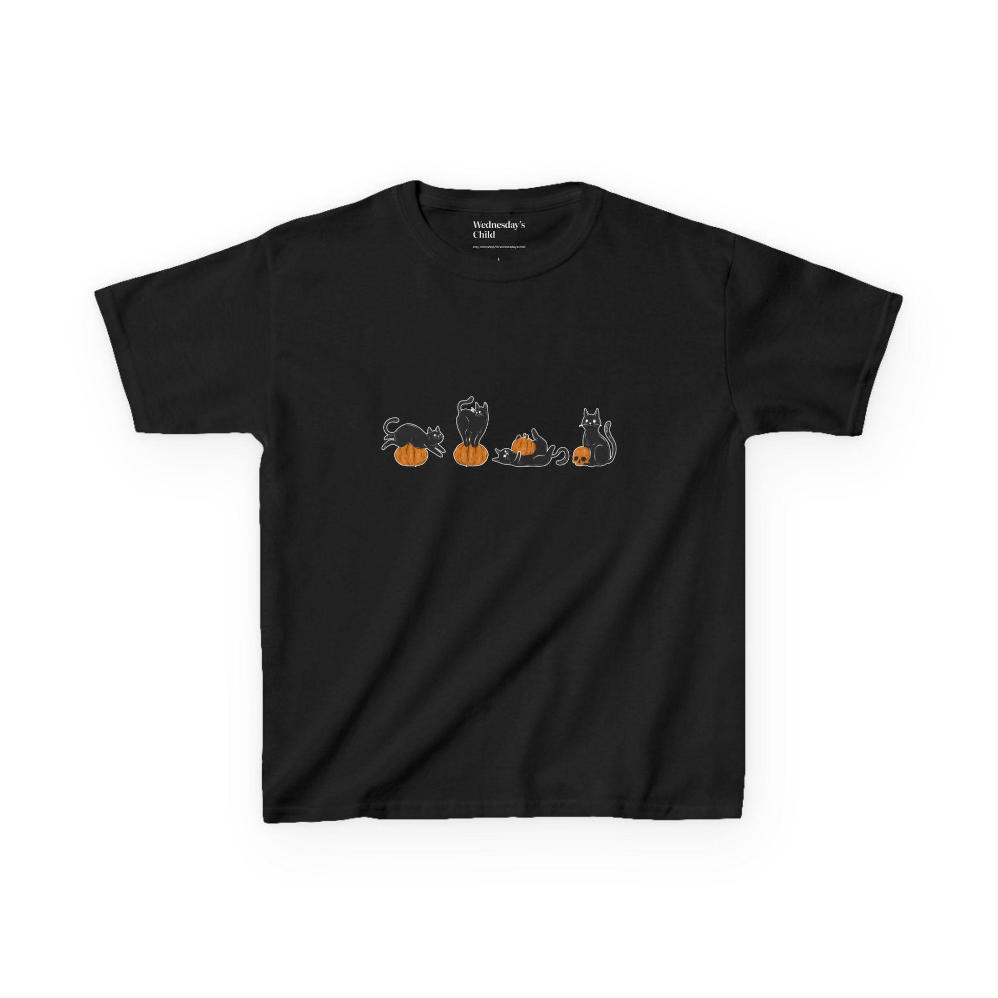 Cute Retro Black Cat Pumpkins Y2k Baby Tee * Vintage Witchy 90s Nostalgia Aesthetic Halloween Trick Or Treat Shirt Spooky Season Boo Basket